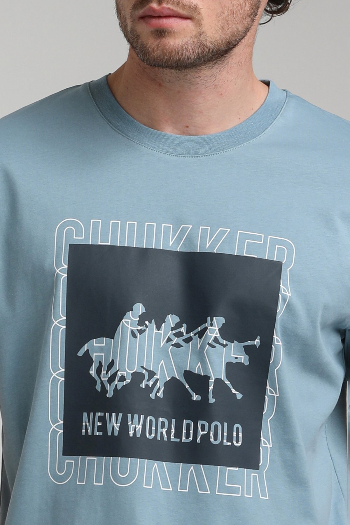 New World Polo Bisiklet Yaka Prada Slim Fit Tişört 23SSM20295