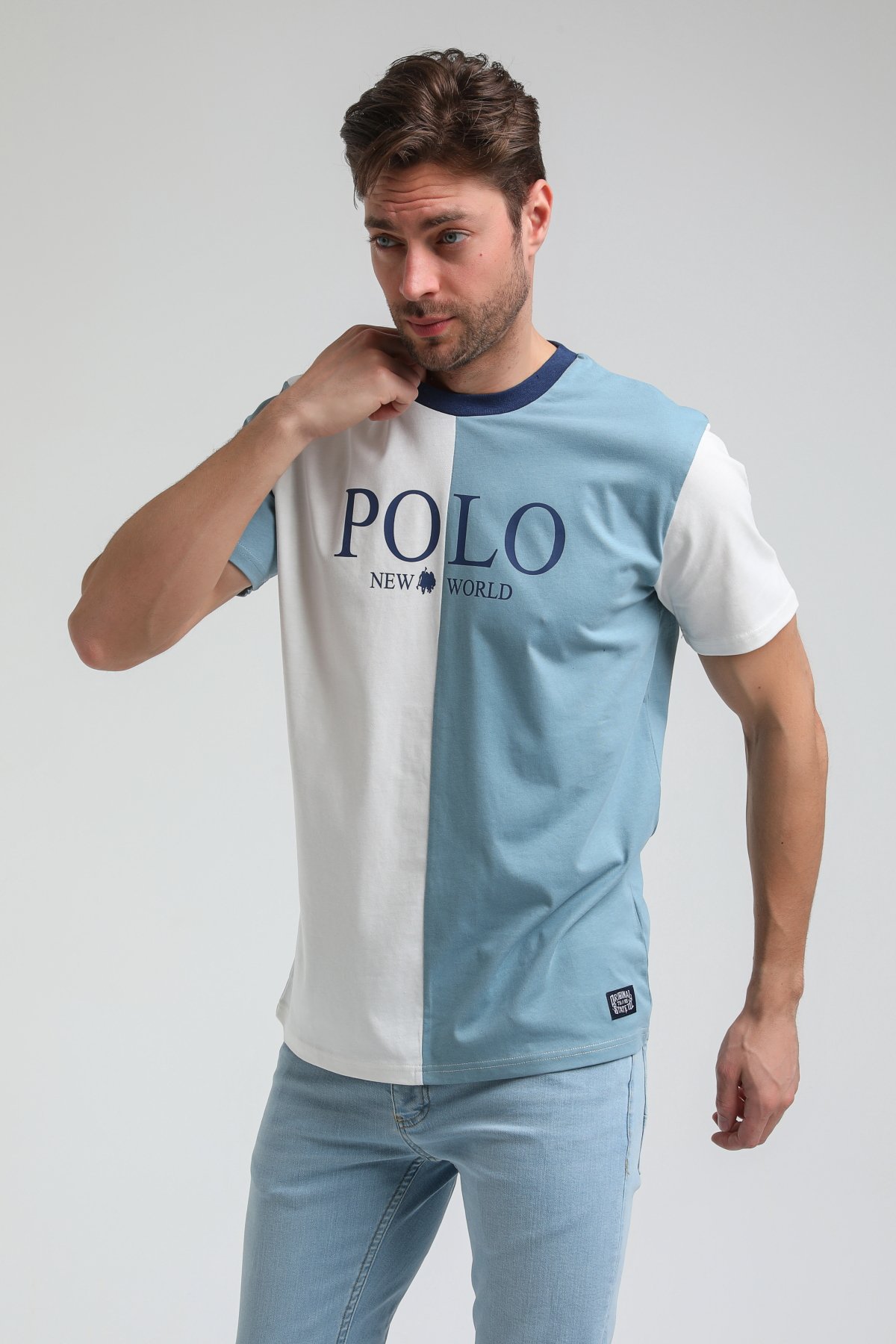 New World Polo Bisiklet Yaka Prada Slim Fit Tişört 23SSM20320