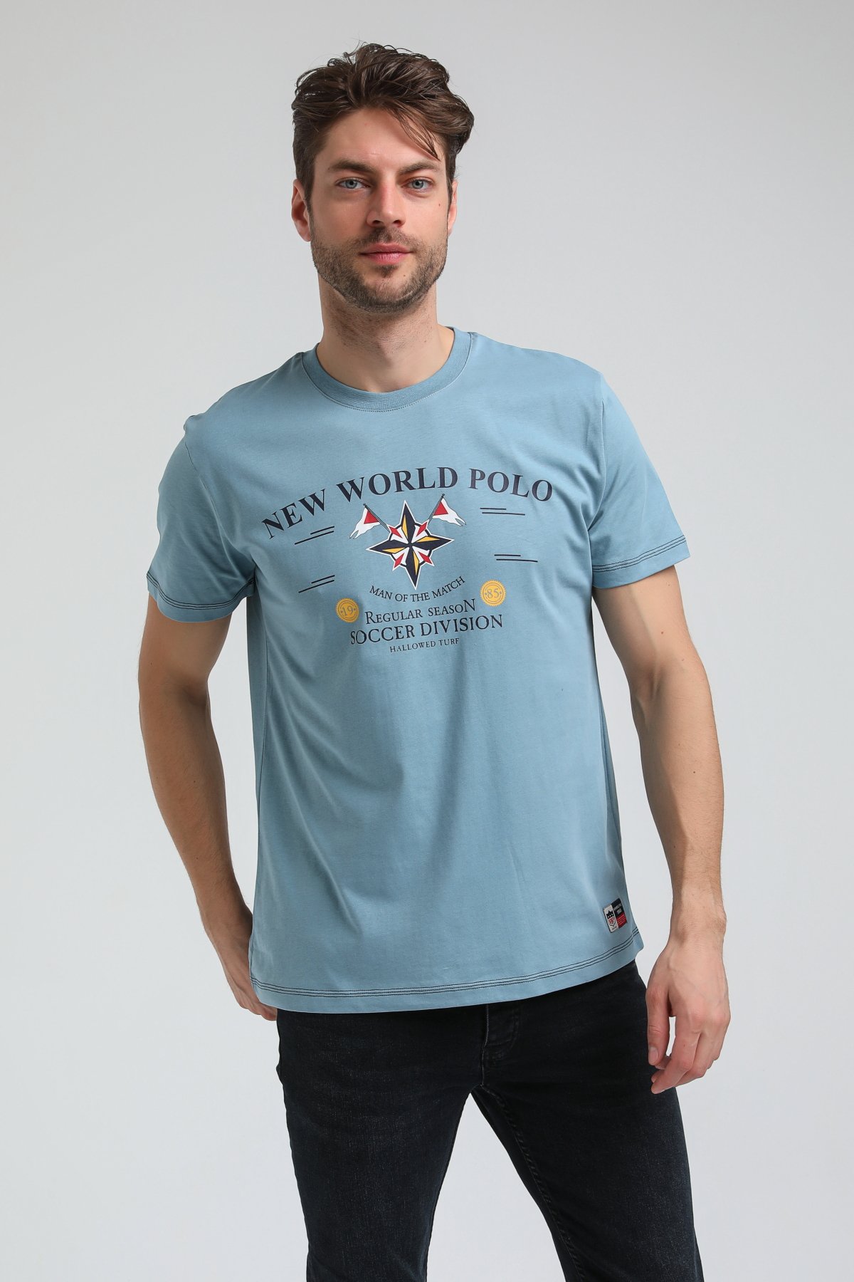 New World Polo Bisiklet Yaka Prada Slim Fit Tişört 23SSM20318