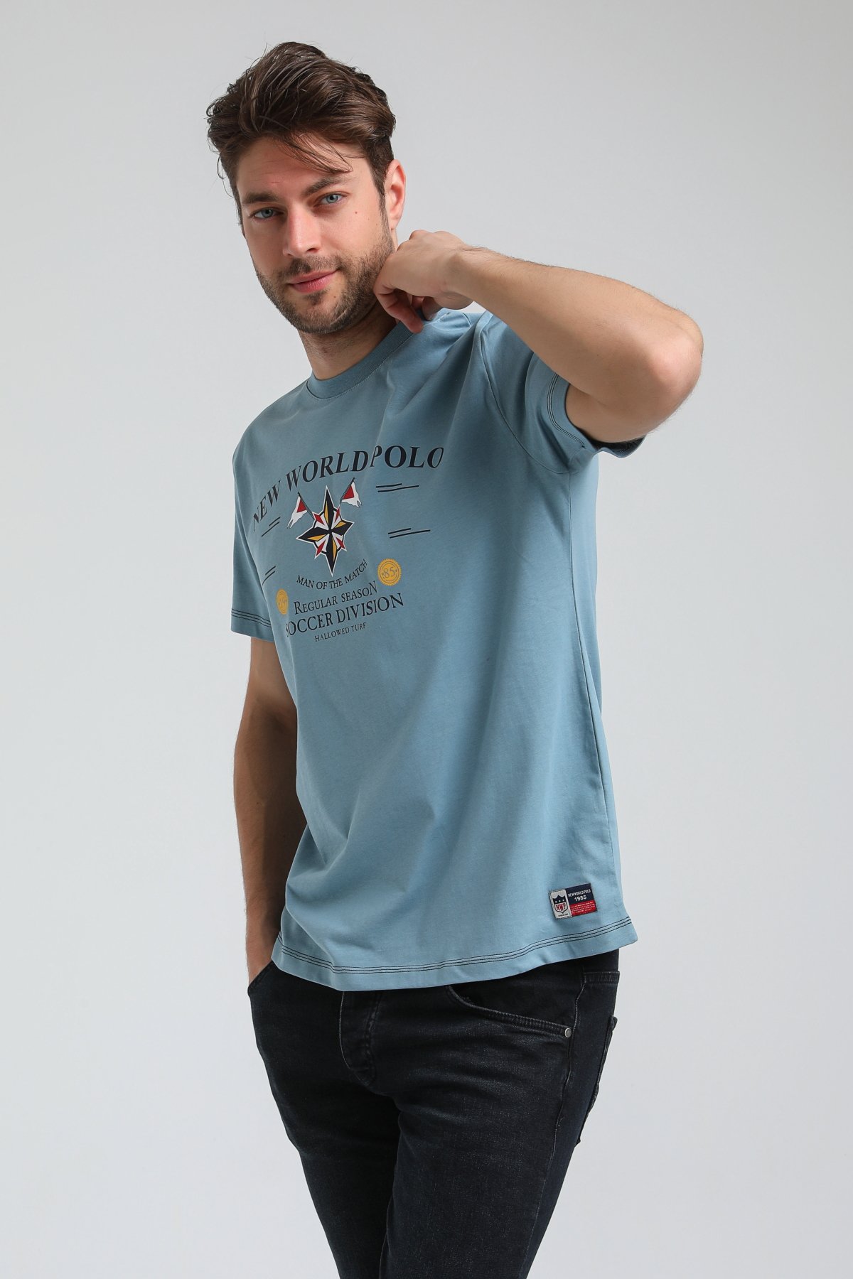 New World Polo Bisiklet Yaka Prada Slim Fit Tişört 23SSM20318