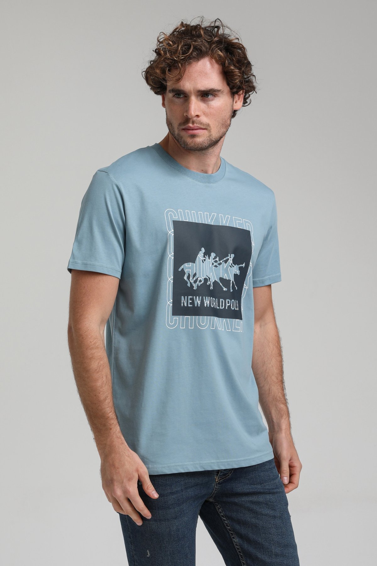 New World Polo Bisiklet Yaka Prada Slim Fit Tişört 23SSM20295