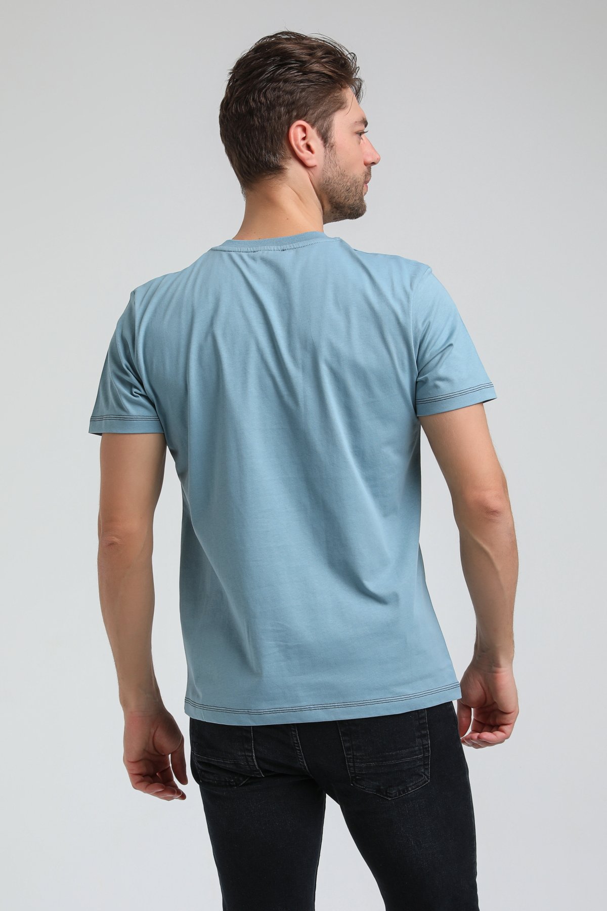New World Polo Bisiklet Yaka Prada Slim Fit Tişört 23SSM20318