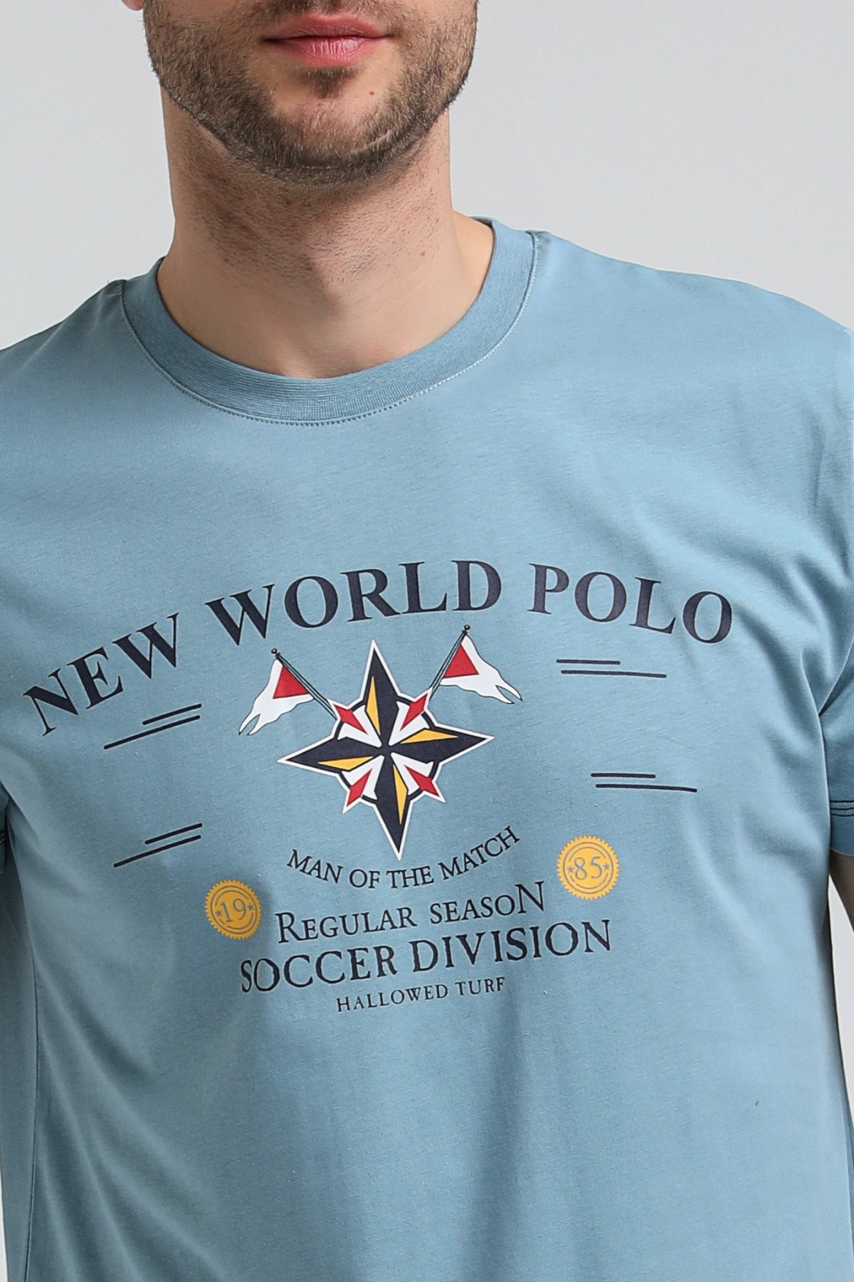 New World Polo Bisiklet Yaka Prada Slim Fit Tişört 23SSM20318