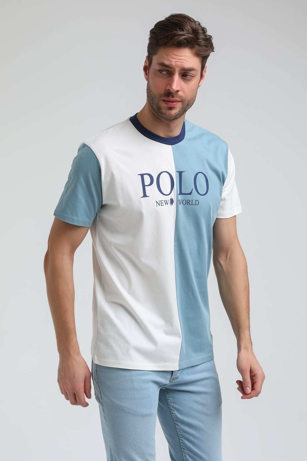 New World Polo Bisiklet Yaka Prada Slim Fit Tişört 23SSM20320