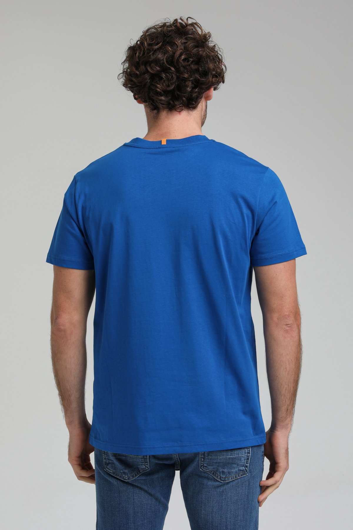 New World Polo Bisiklet Yaka Saks Regular Custom Tişört 23SSM20300