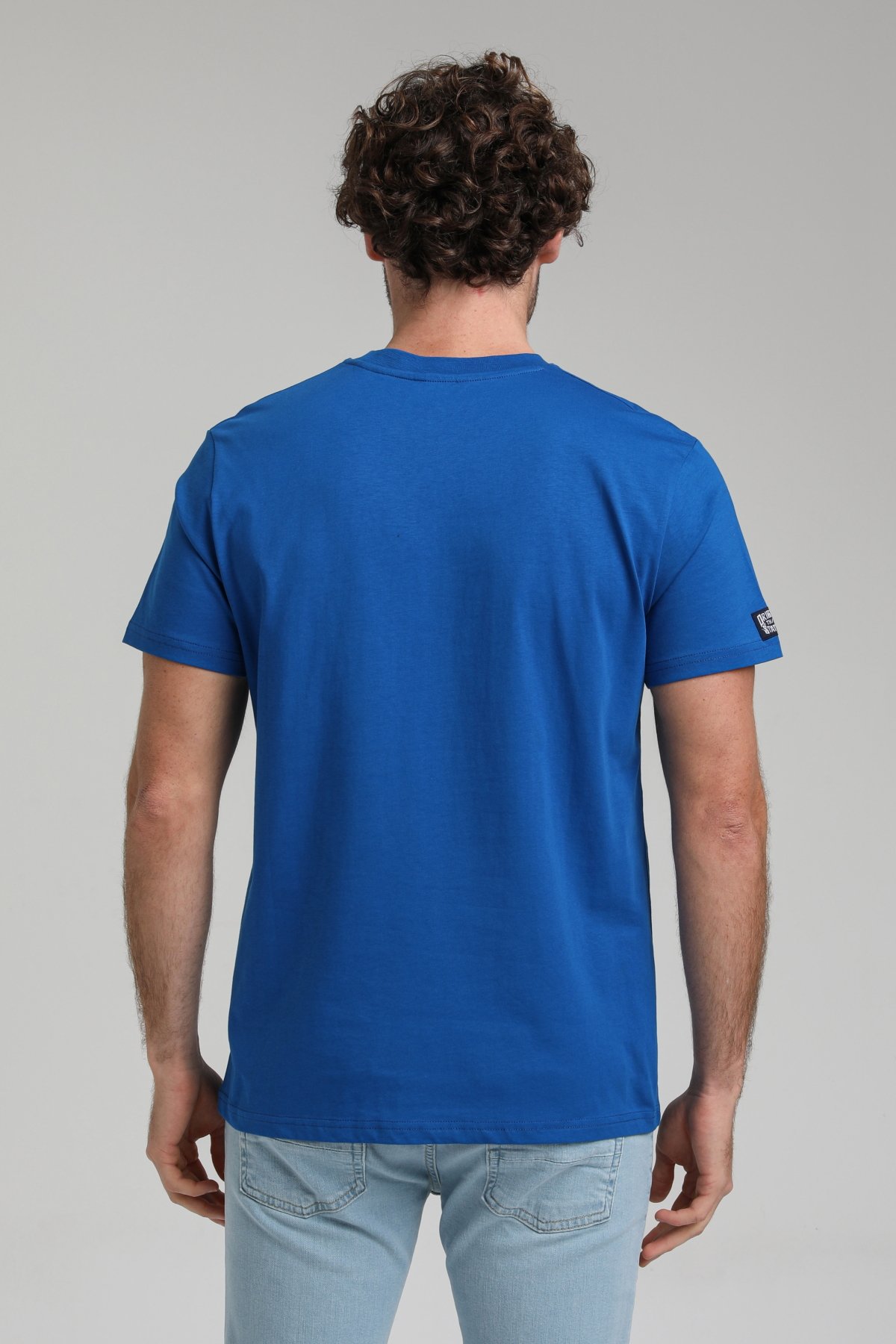 New World Polo Bisiklet Yaka Saks Regular Custom Tişört 23SSM20286