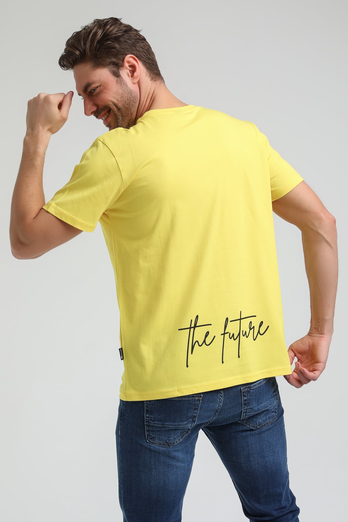 New World Polo Bisiklet Yaka Sarı Slim Fit Tişört 23SSM20289