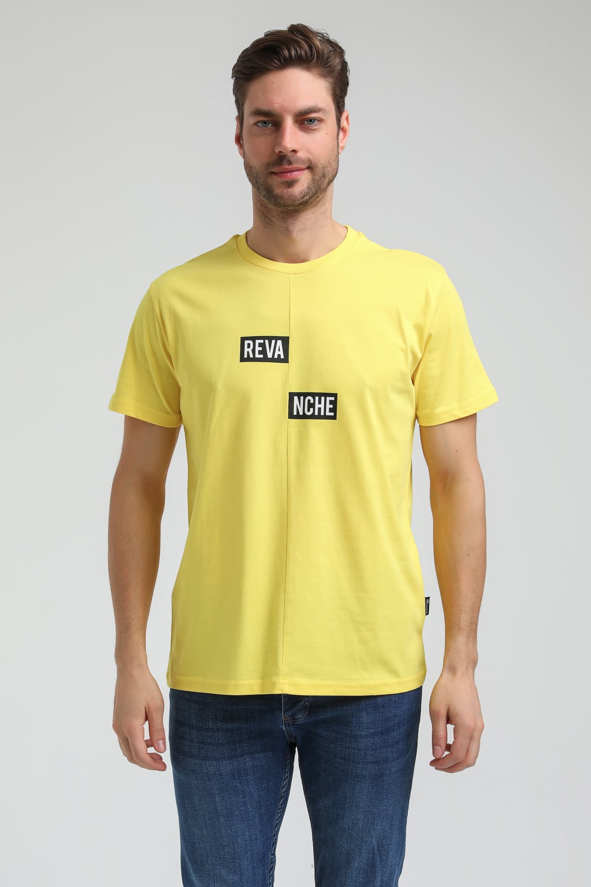 New World Polo Bisiklet Yaka Sarı Slim Fit Tişört 23SSM20289