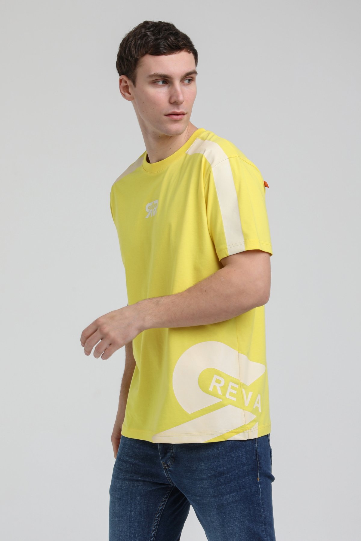 New World Polo Bisiklet Yaka Sarı Slim Fit Tişört 23SSM20324