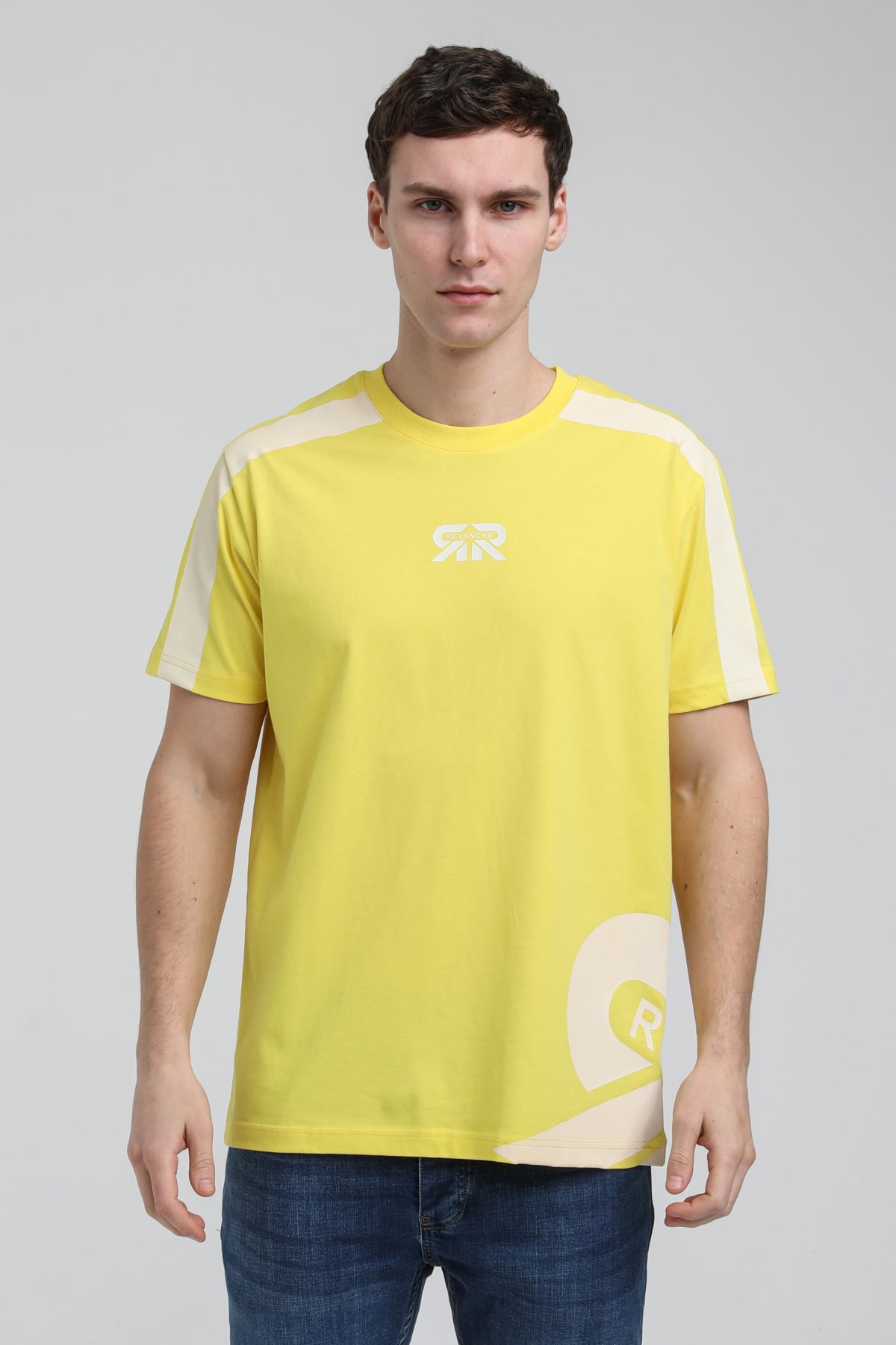 New World Polo Bisiklet Yaka Sarı Slim Fit Tişört 23SSM20324