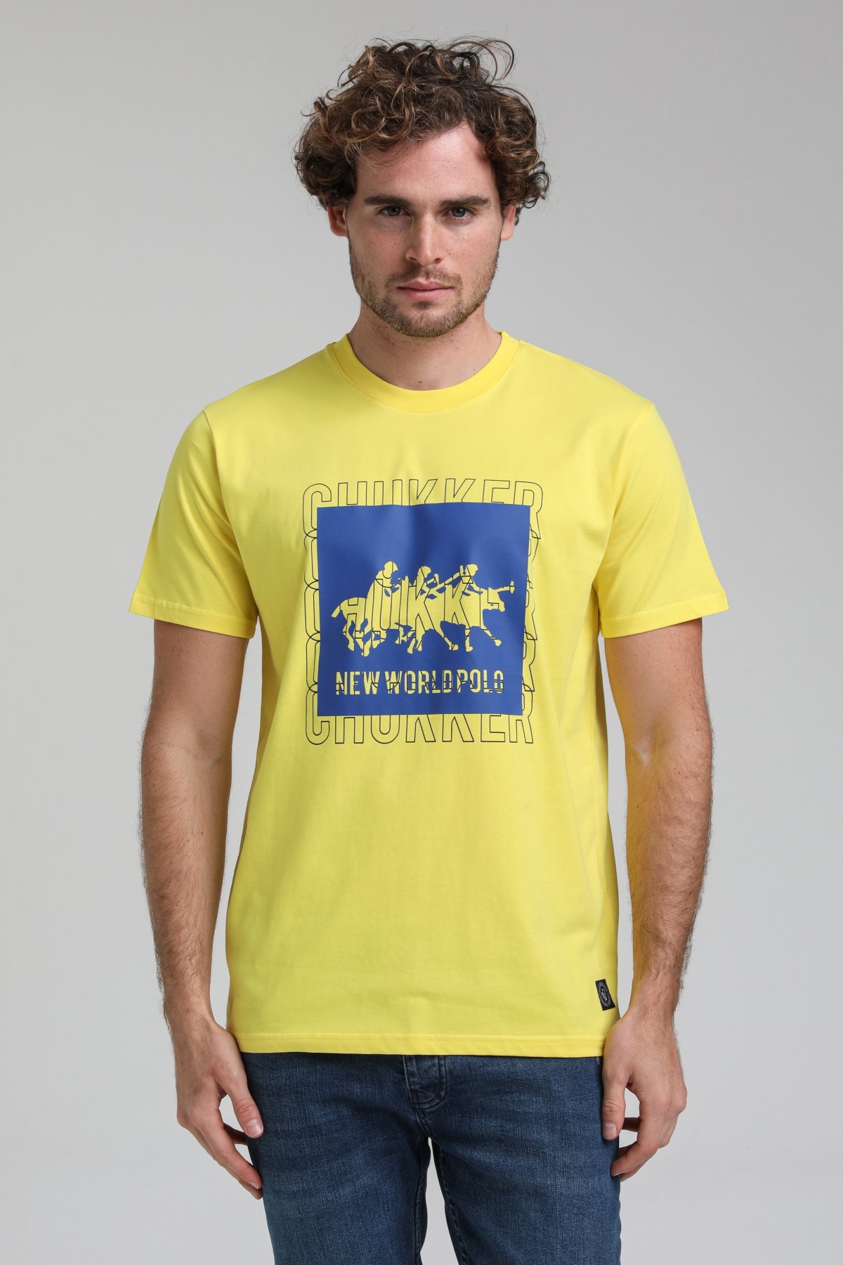 New World Polo Bisiklet Yaka Sarı Slim Fit Tişört 23SSM20295