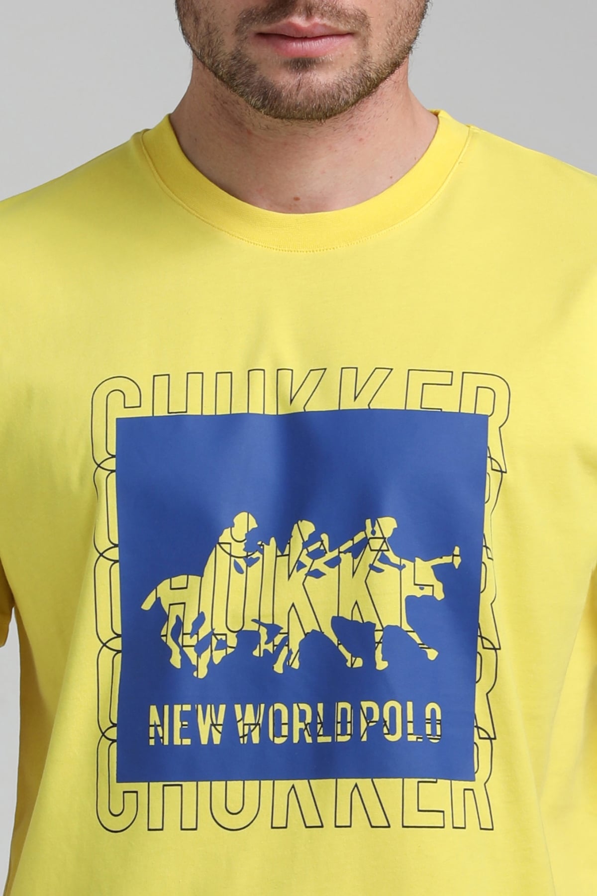 New World Polo Bisiklet Yaka Sarı Slim Fit Tişört 23SSM20295
