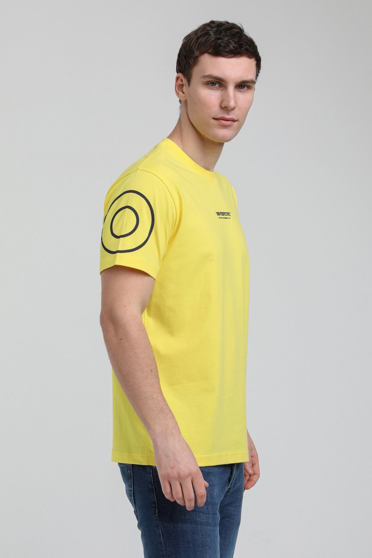 New World Polo Bisiklet Yaka Sarı Slim Fit Tişört 23SSM20326