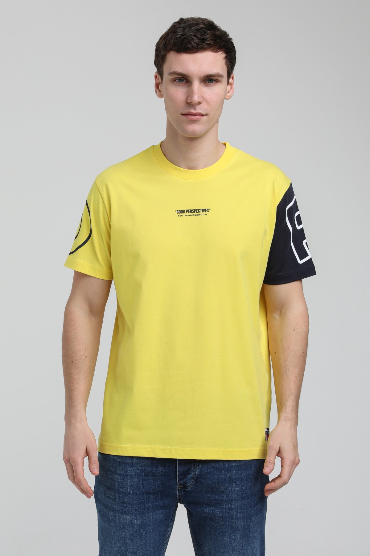 New World Polo Bisiklet Yaka Sarı Slim Fit Tişört 23SSM20326