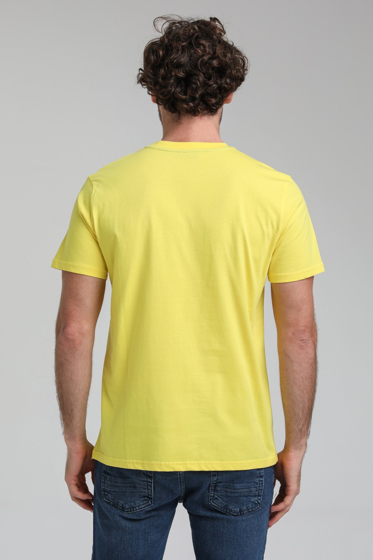 New World Polo Bisiklet Yaka Sarı Slim Fit Tişört 23SSM20295