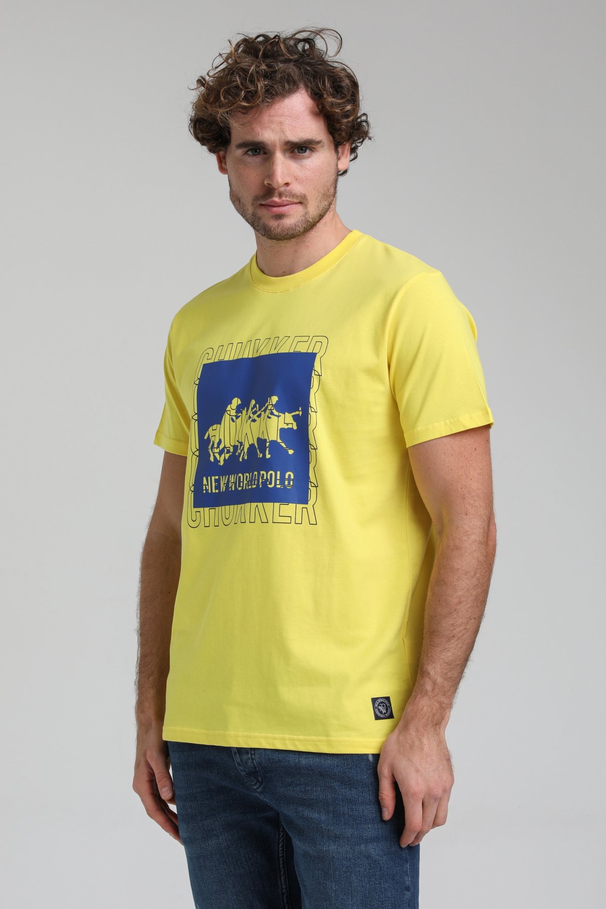 New World Polo Bisiklet Yaka Sarı Slim Fit Tişört 23SSM20295