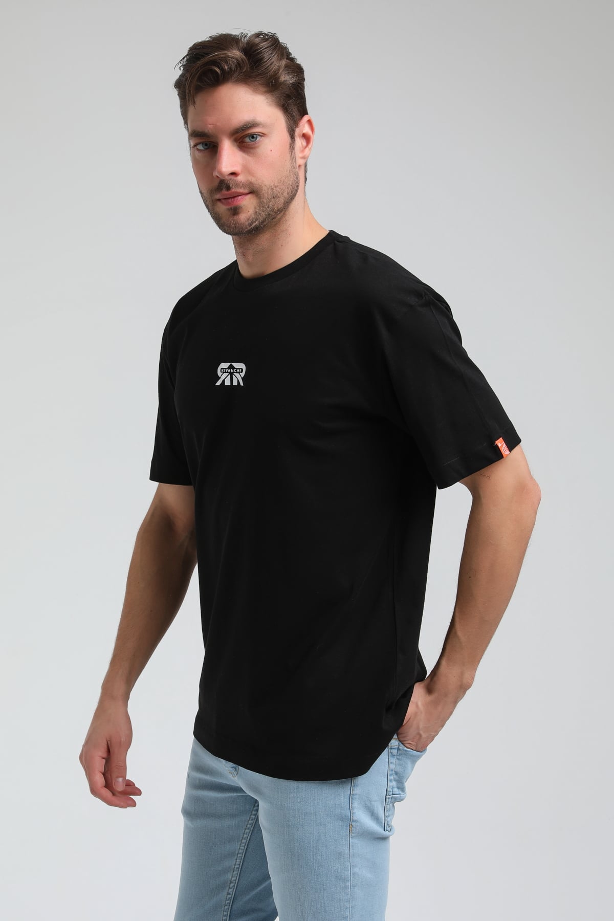 New World Polo Bisiklet Yaka Siyah Slim Fit Tişört 23SSM20335