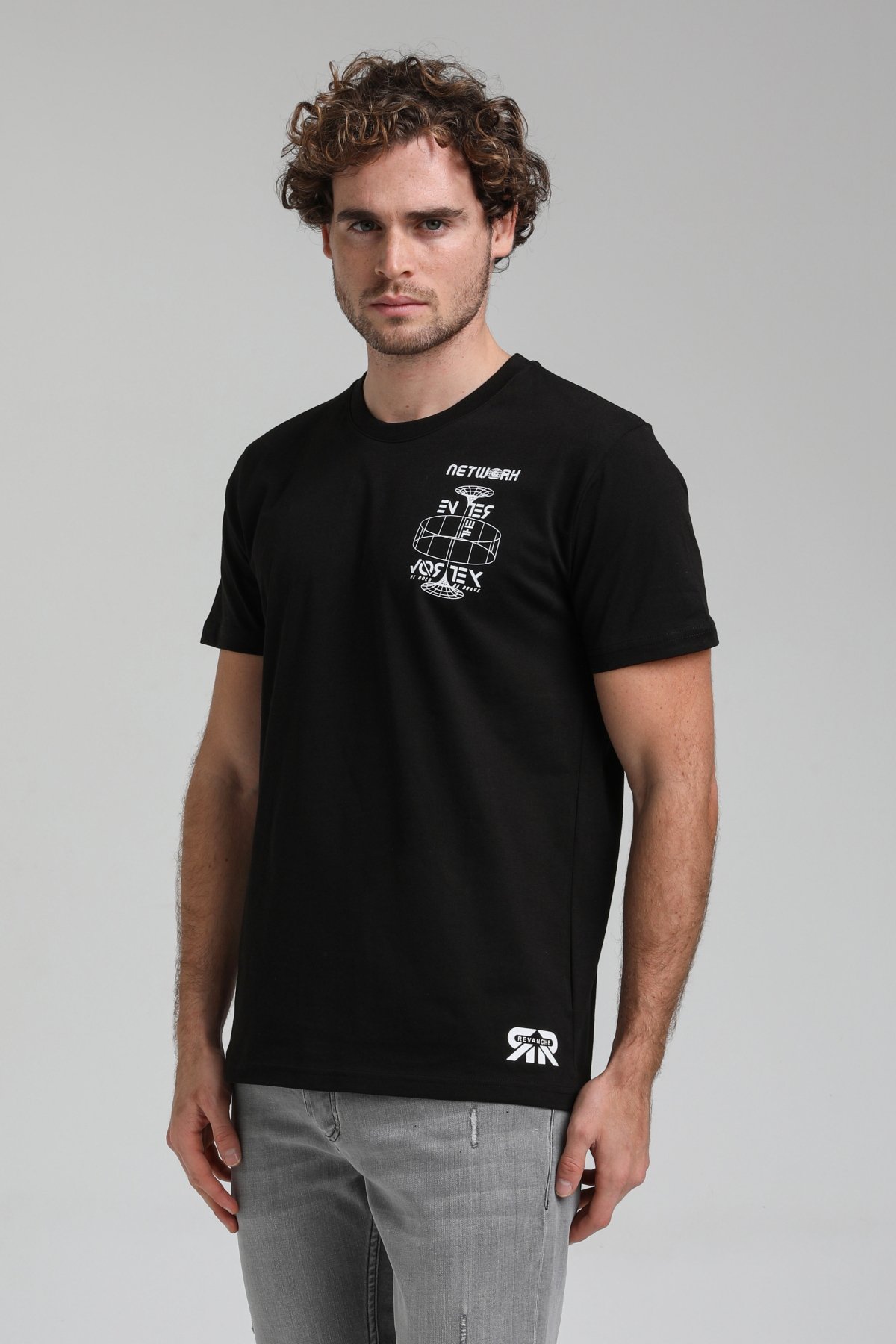 New World Polo Bisiklet Yaka Siyah Slim Fit Tişört 23SSM20299