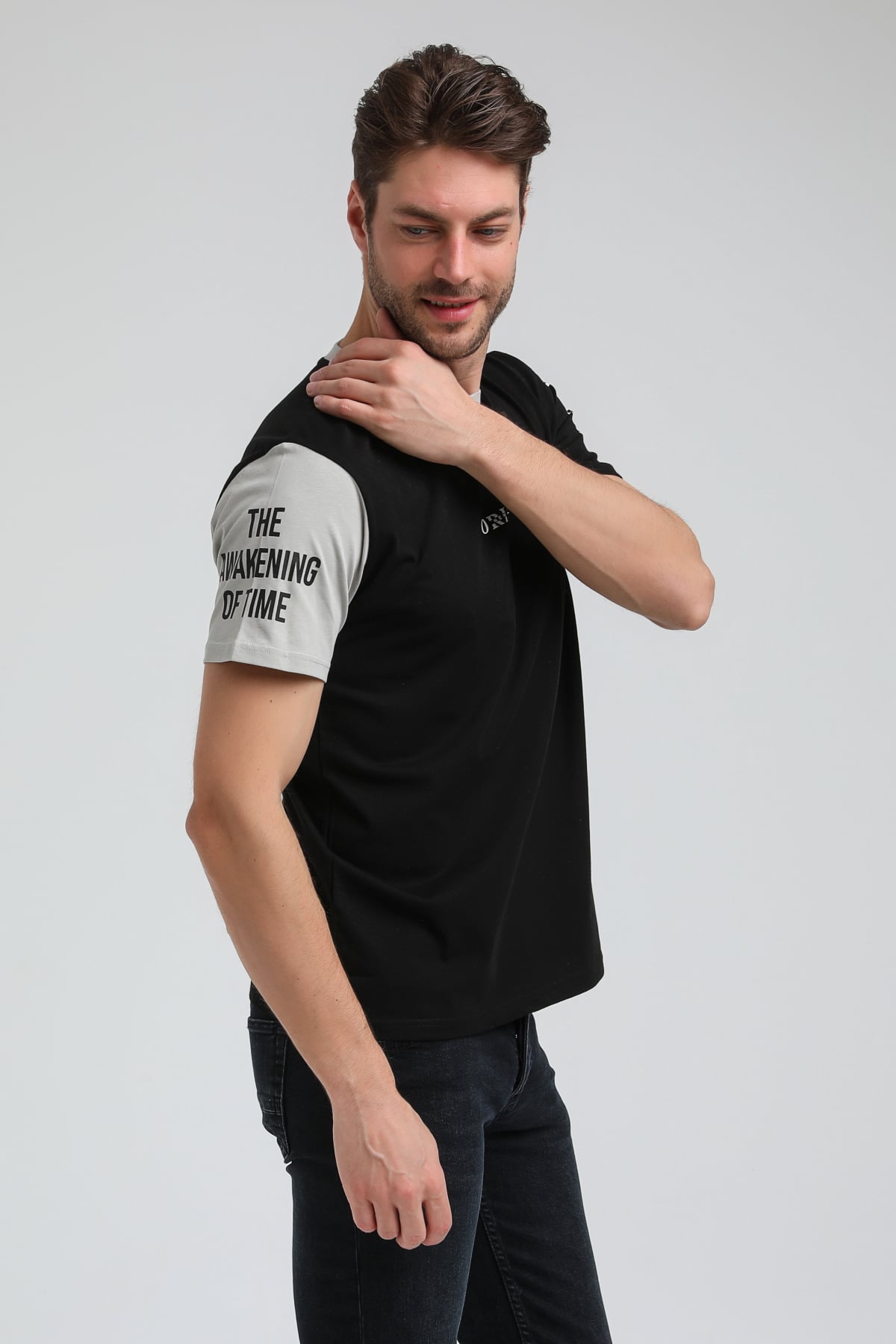 New World Polo Bisiklet Yaka Siyah Slim Fit Tişört 23SSM20317