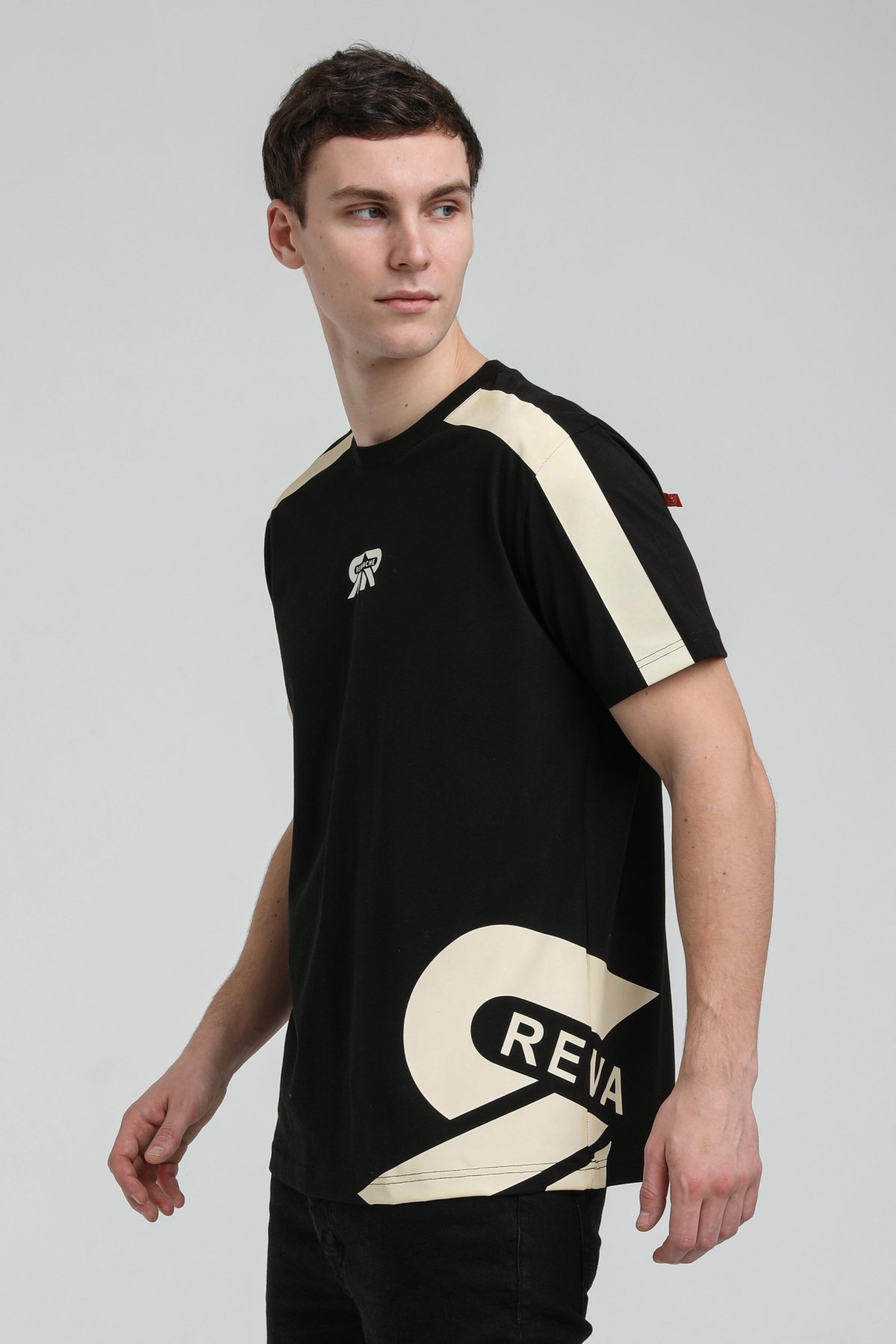 New World Polo Bisiklet Yaka Siyah Slim Fit Tişört 23SSM20324