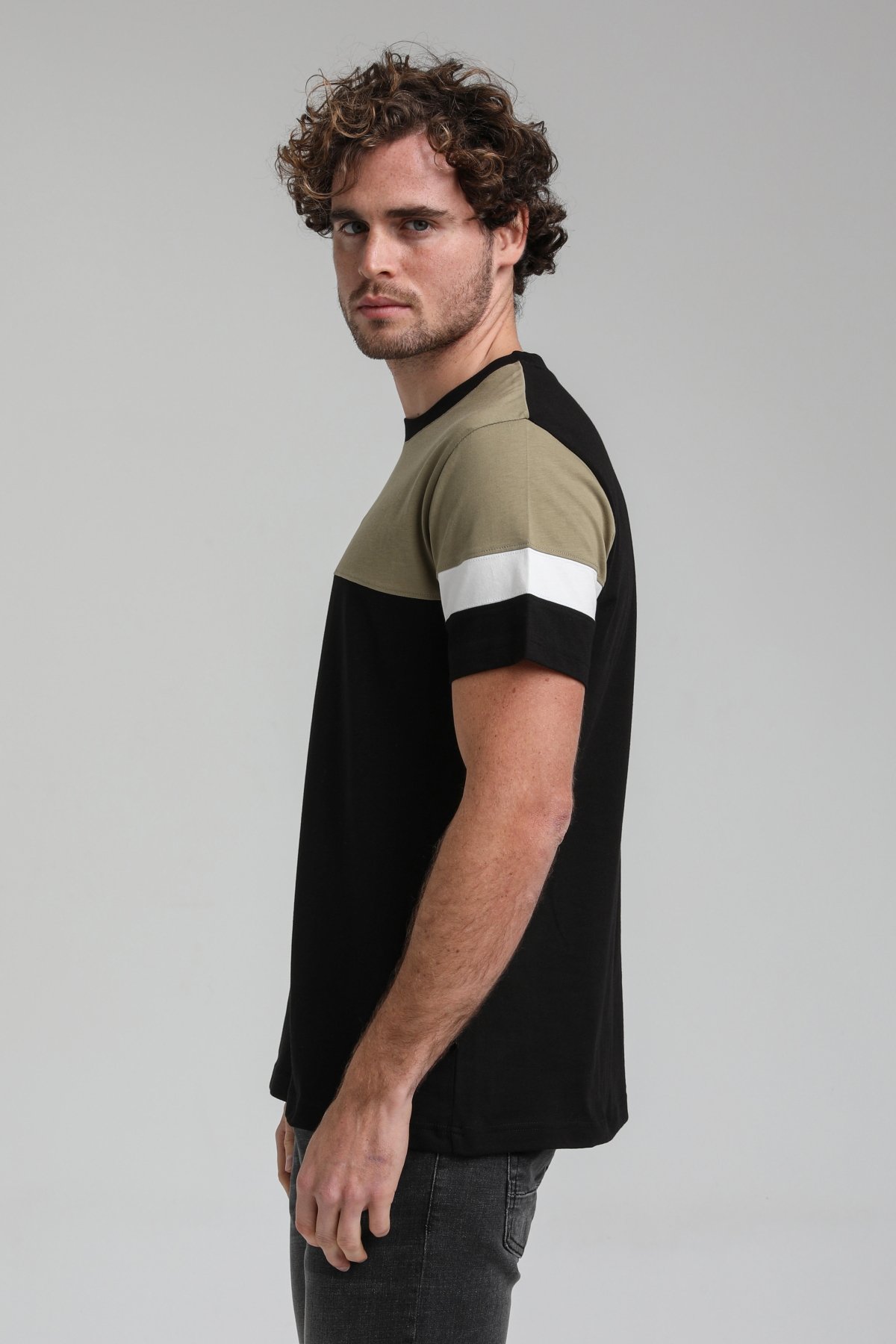 New World Polo Bisiklet Yaka Siyah Slim Fit Tişört 23SSM20322
