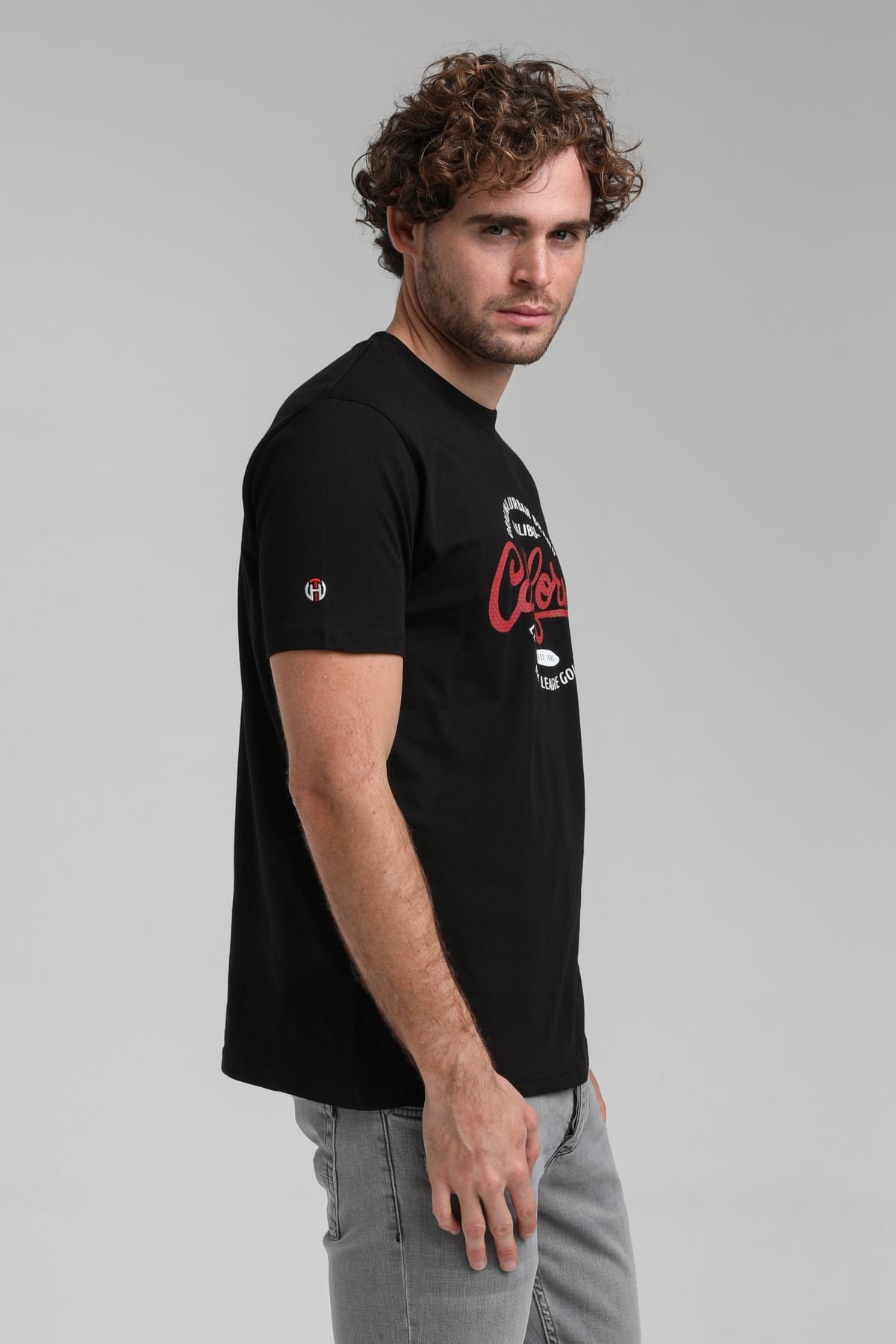 New World Polo Bisiklet Yaka Siyah Slim Fit Tişört 23SSM20291