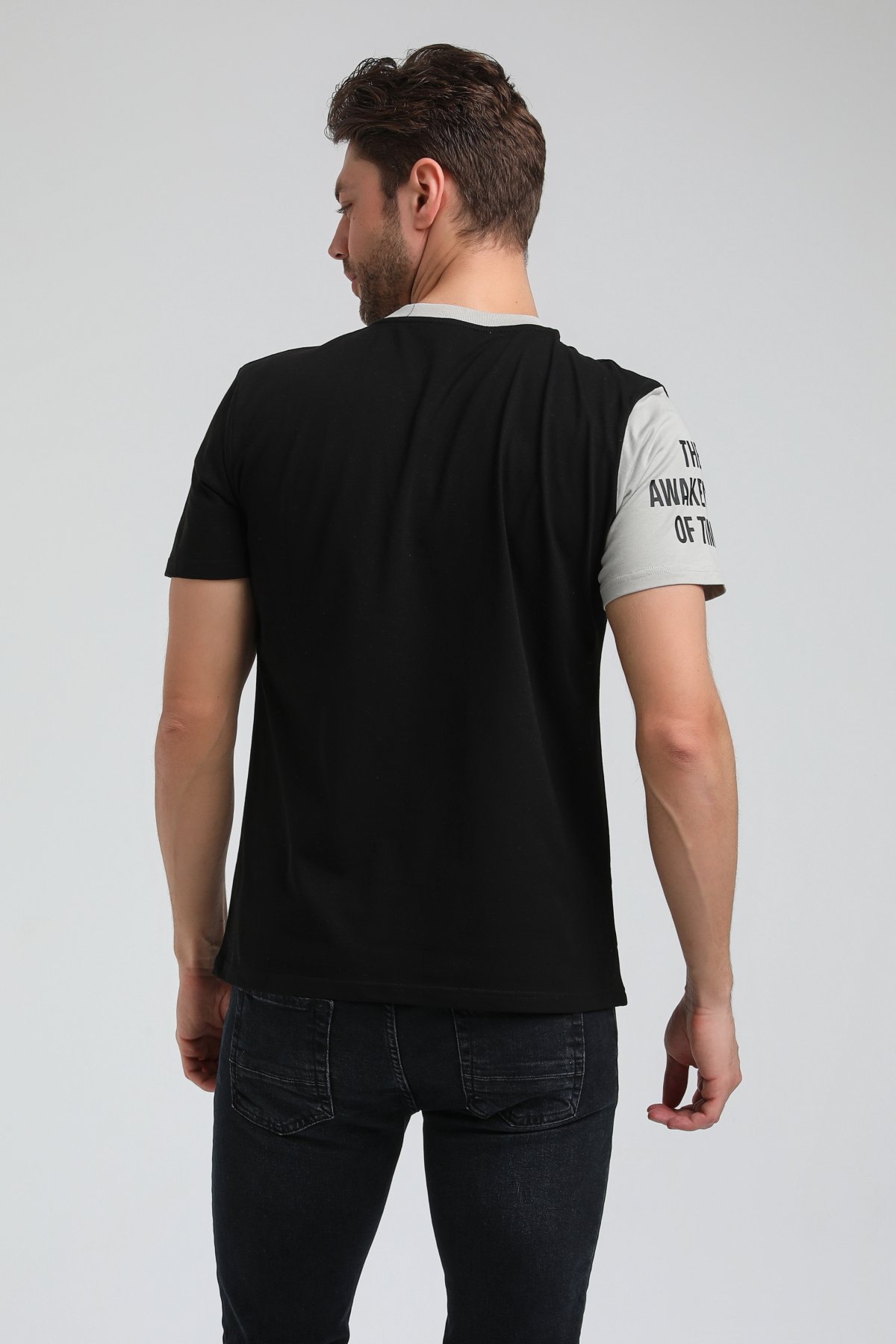 New World Polo Bisiklet Yaka Siyah Slim Fit Tişört 23SSM20317