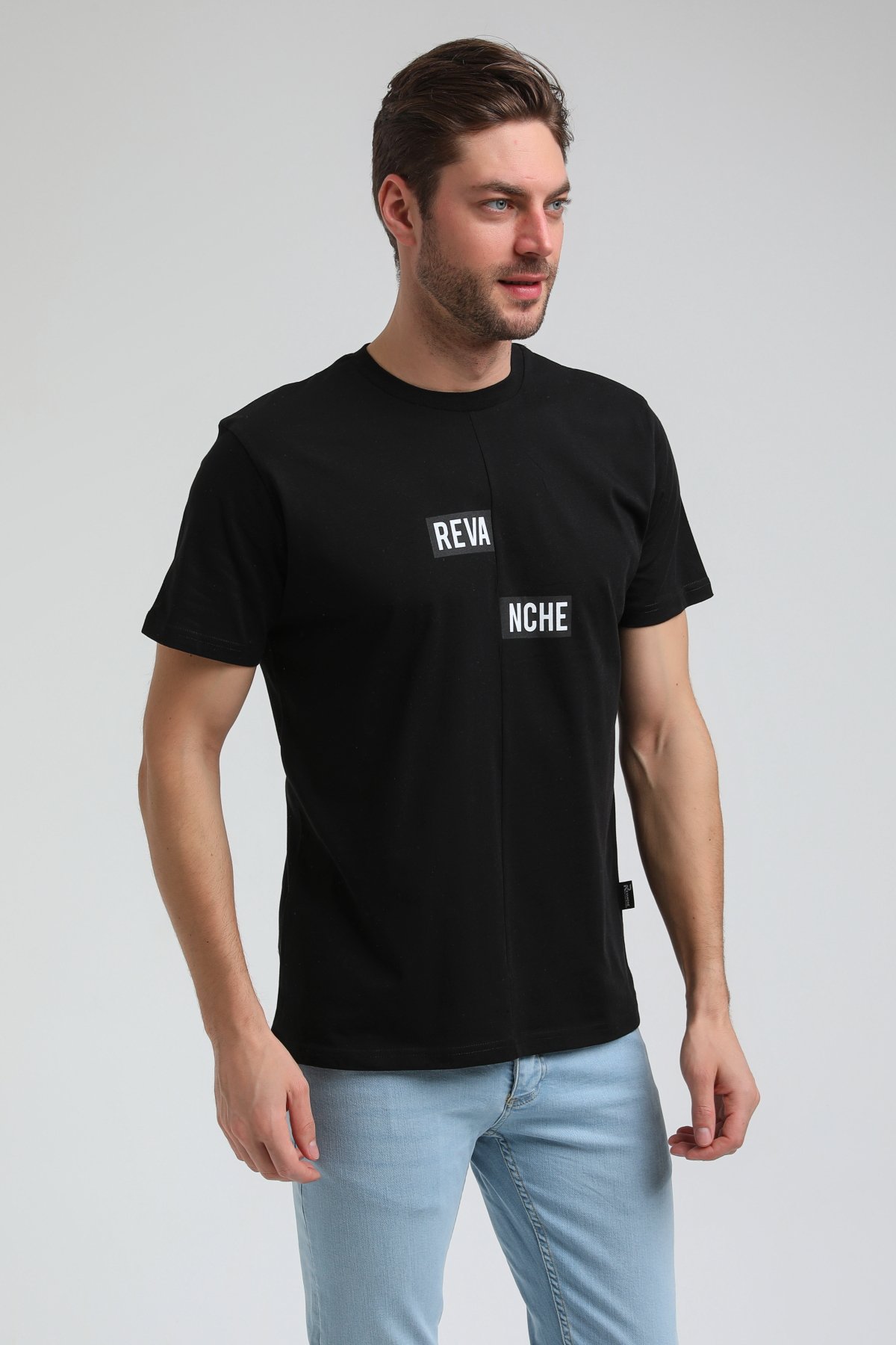 New World Polo Bisiklet Yaka Siyah Slim Fit Tişört 23SSM20289
