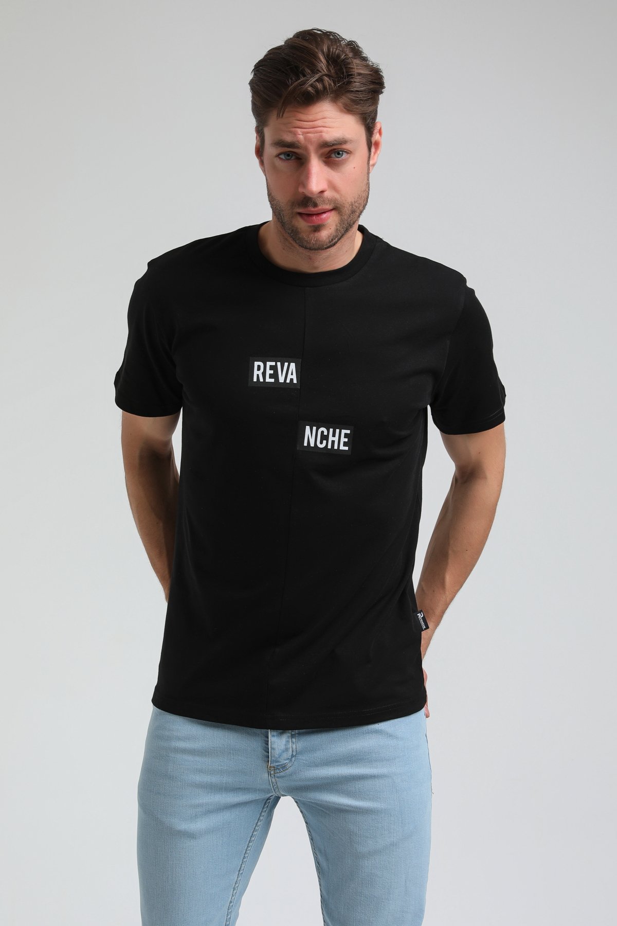 New World Polo Bisiklet Yaka Siyah Slim Fit Tişört 23SSM20289