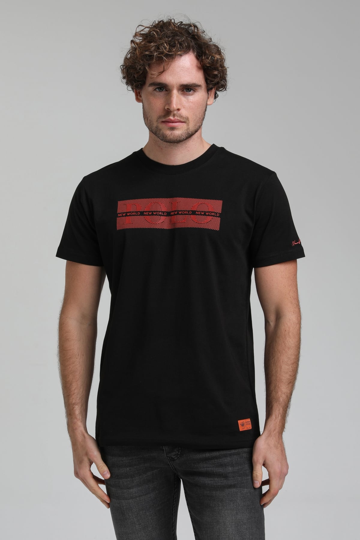 New World Polo Bisiklet Yaka Siyah Slim Fit Tişört 23SSM20297