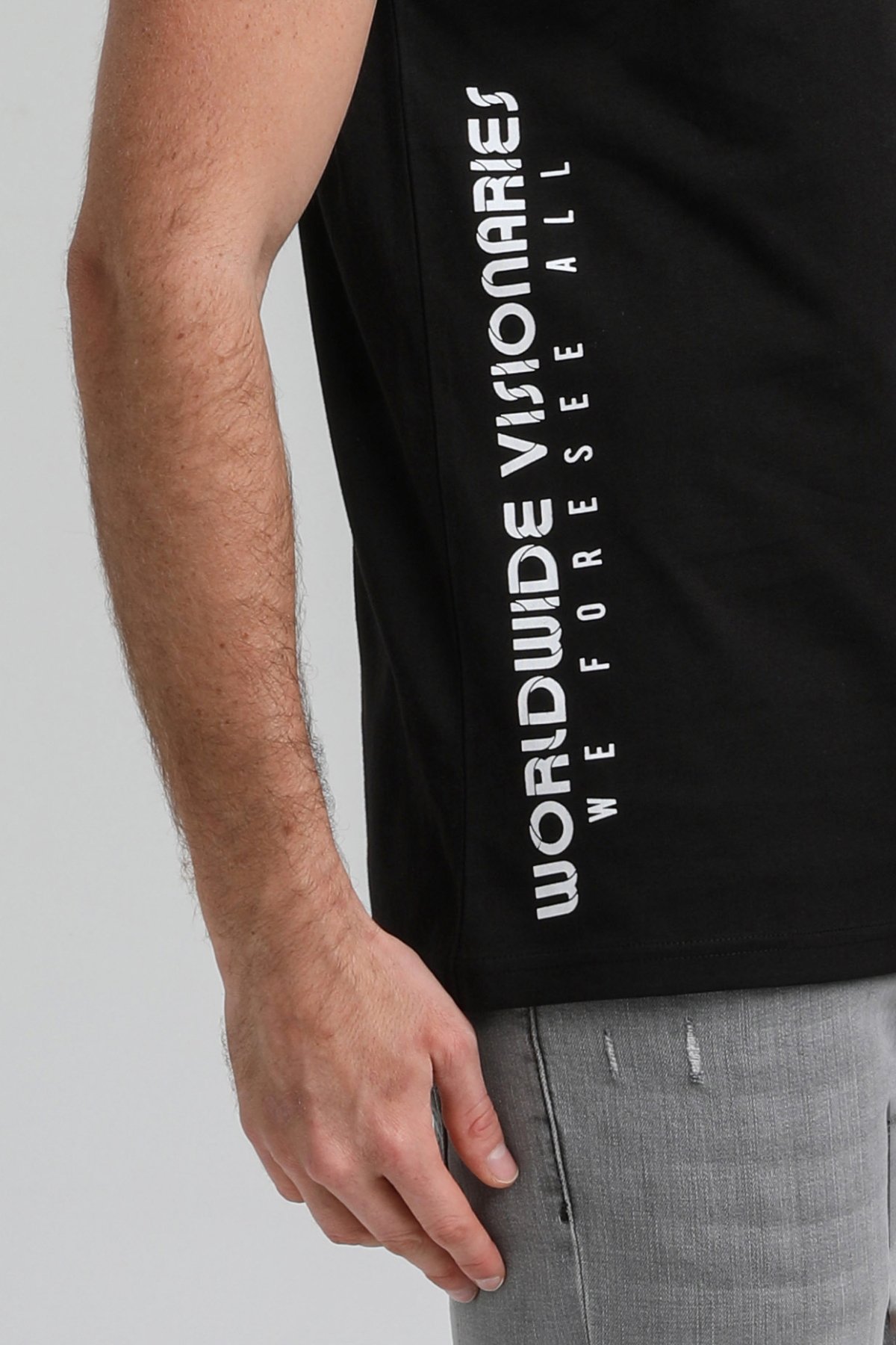 New World Polo Bisiklet Yaka Siyah Slim Fit Tişört 23SSM20299