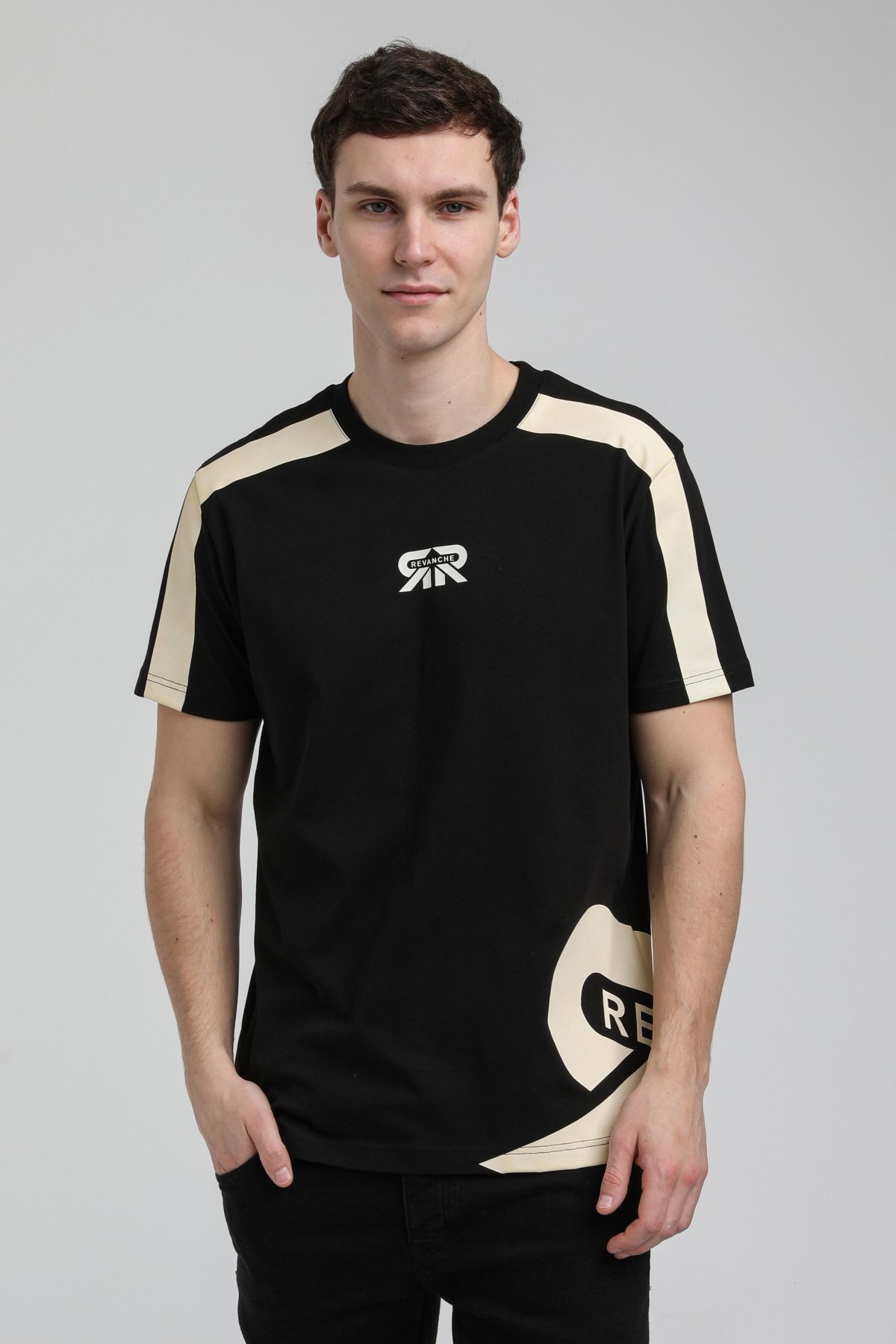 New World Polo Bisiklet Yaka Siyah Slim Fit Tişört 23SSM20324