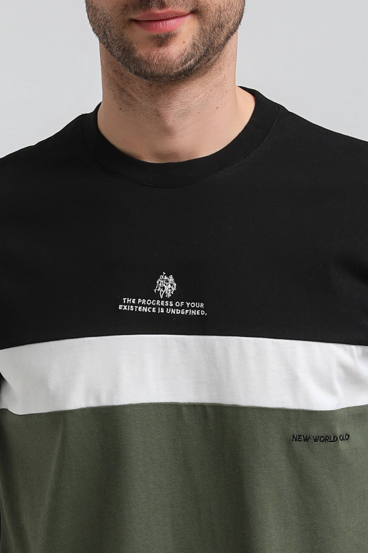 New World Polo Bisiklet Yaka Siyah Slim Fit Tişört 23SSM20319
