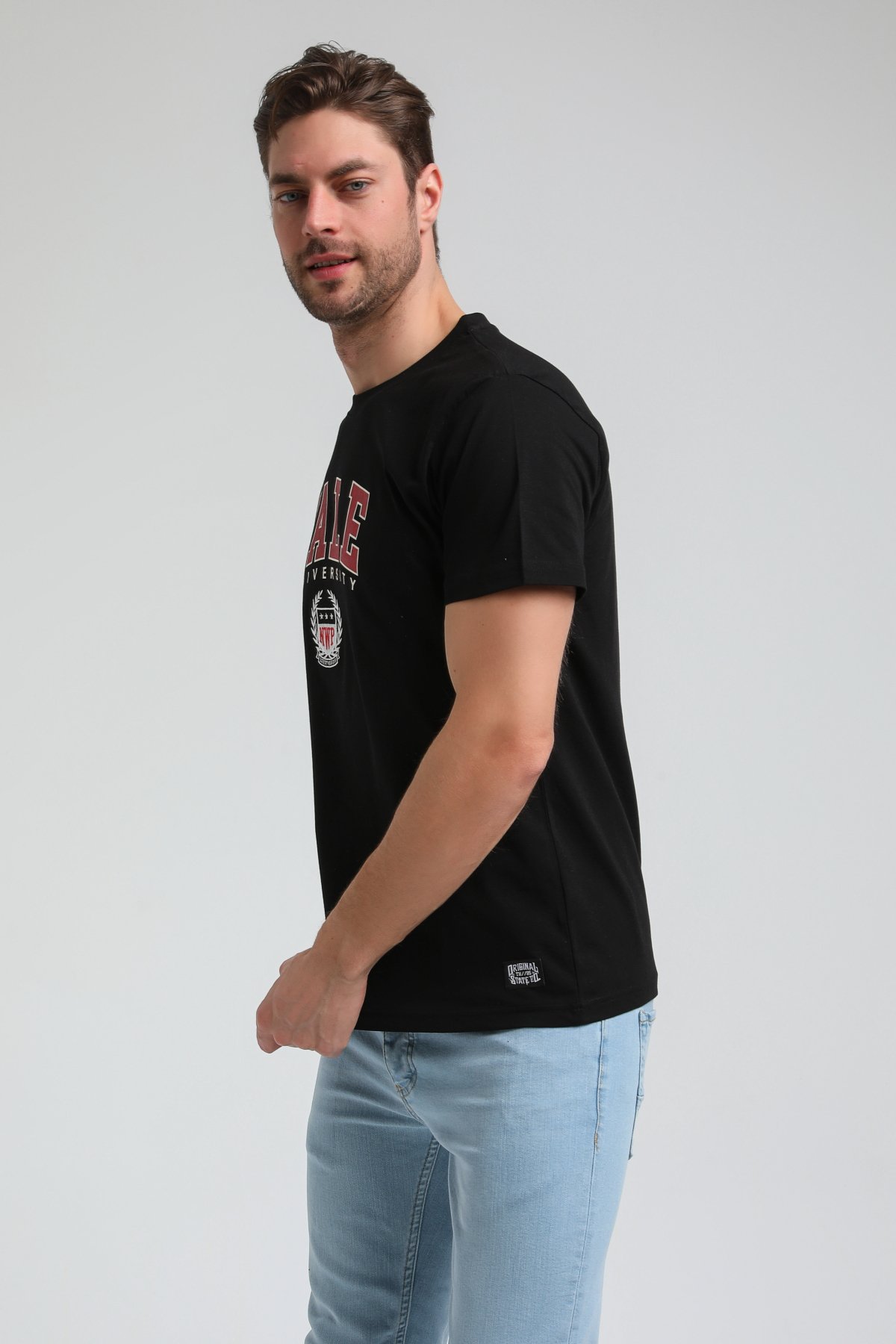 New World Polo Bisiklet Yaka Siyah Slim Fit Tişört 23SSM20308