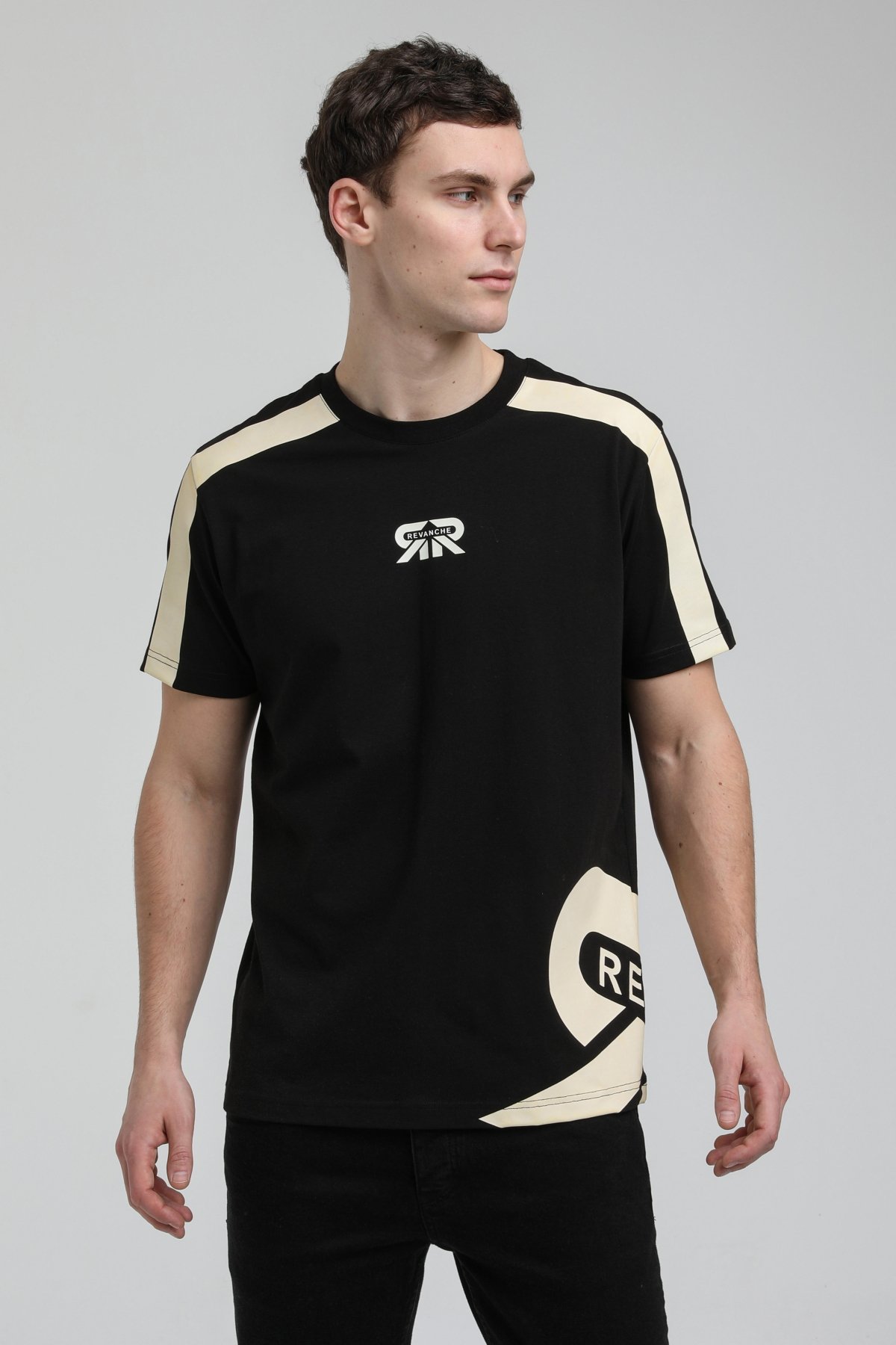 New World Polo Bisiklet Yaka Siyah Slim Fit Tişört 23SSM20324