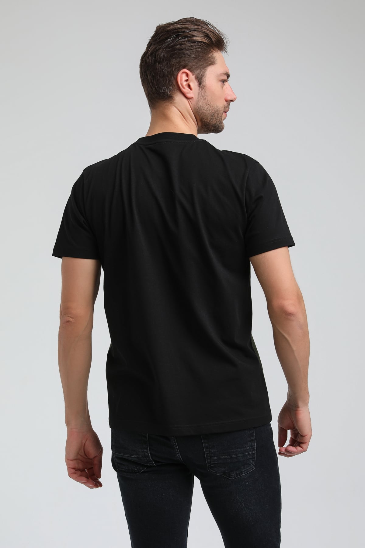 New World Polo Bisiklet Yaka Siyah Slim Fit Tişört 23SSM20319