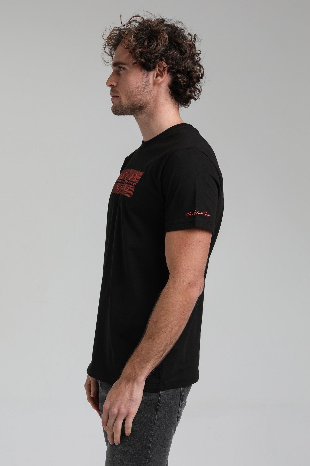 New World Polo Bisiklet Yaka Siyah Slim Fit Tişört 23SSM20297