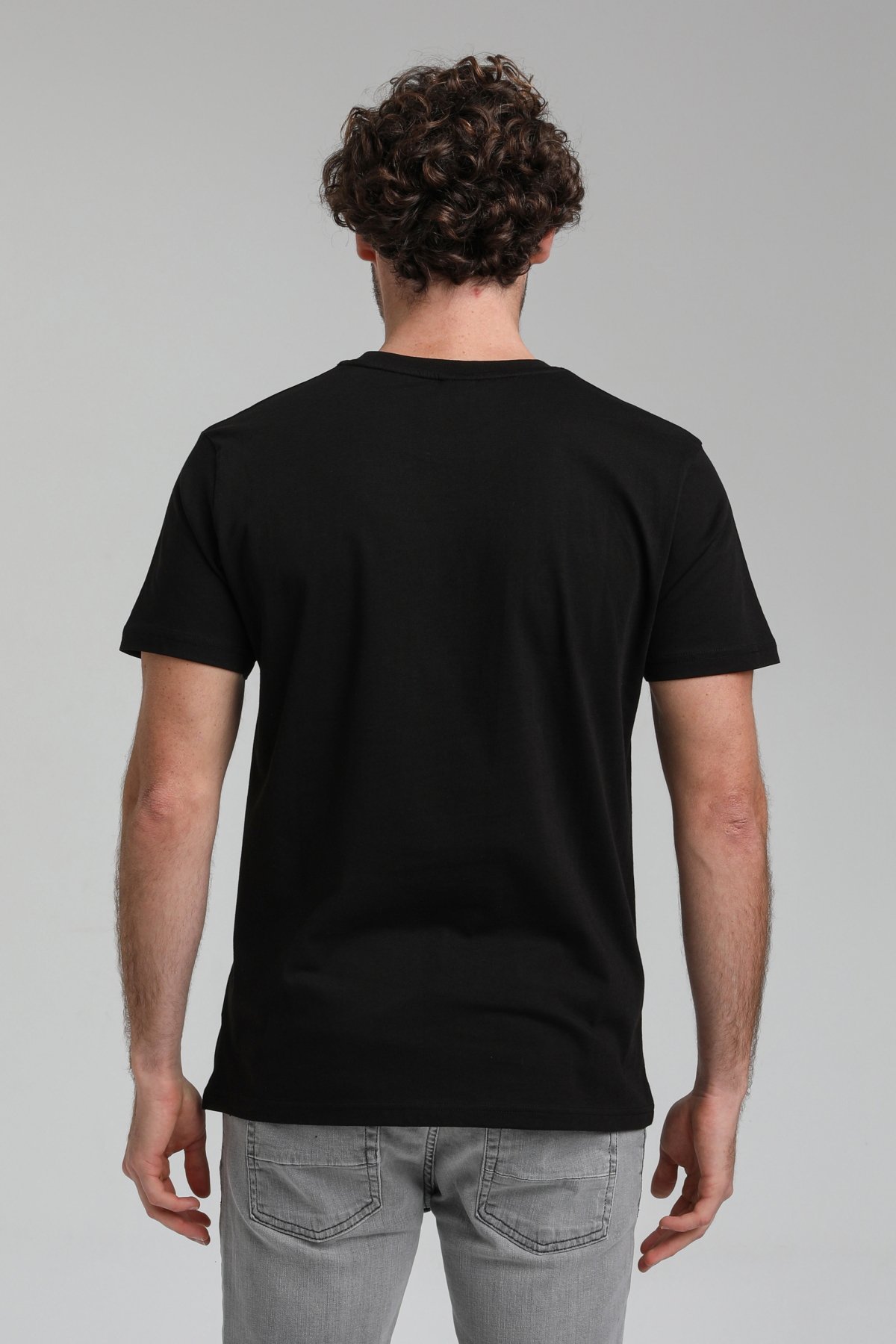 New World Polo Bisiklet Yaka Siyah Slim Fit Tişört 23SSM20299