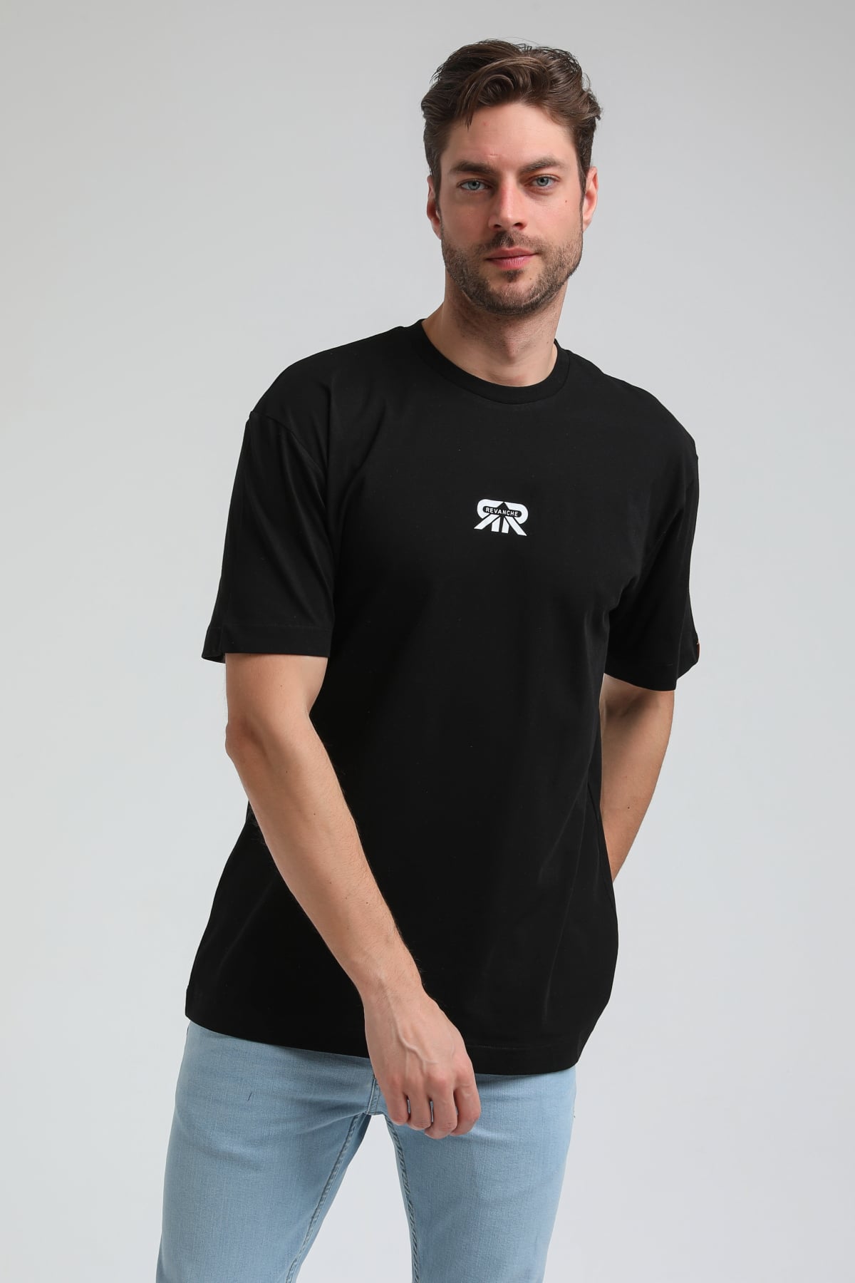 New World Polo Bisiklet Yaka Siyah Slim Fit Tişört 23SSM20335