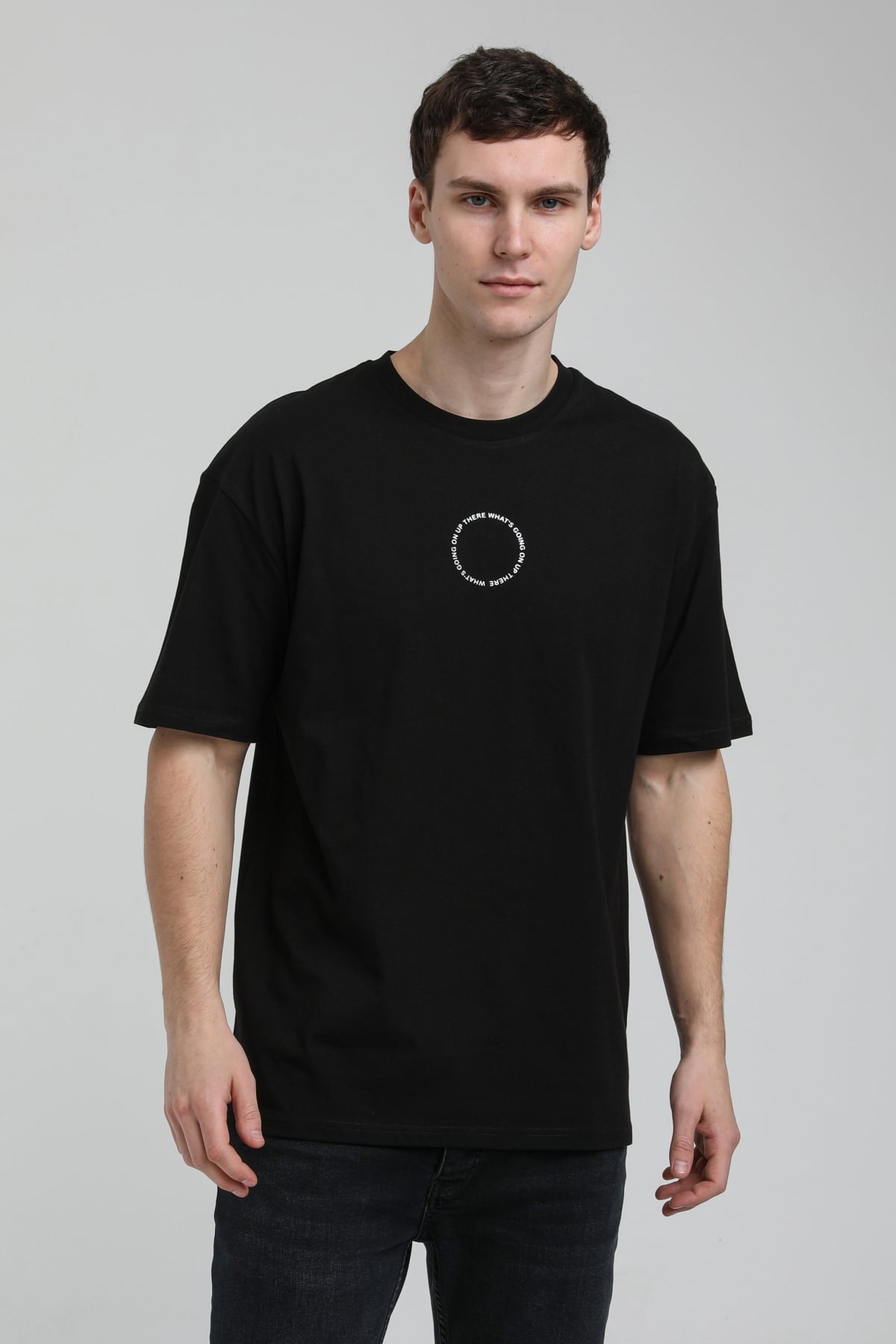 New World Polo Bisiklet Yaka Siyah Slim Fit Tişört 23SSM20333