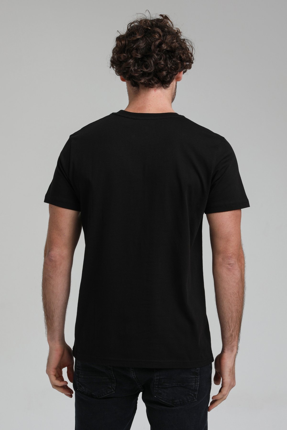 New World Polo Bisiklet Yaka Siyah Slim Fit Tişört 23SSM20296