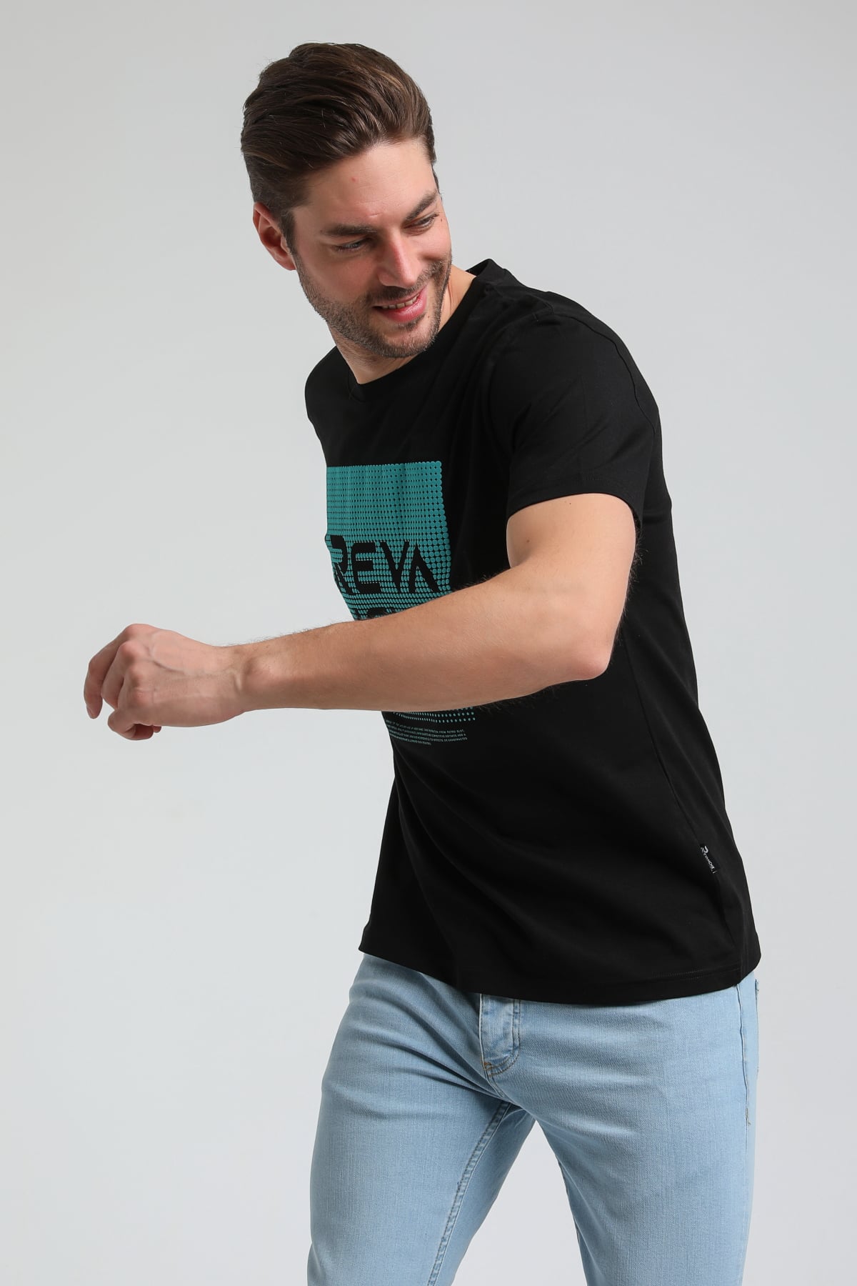 New World Polo Bisiklet Yaka Siyah Slim Fit Tişört 23SSM20312