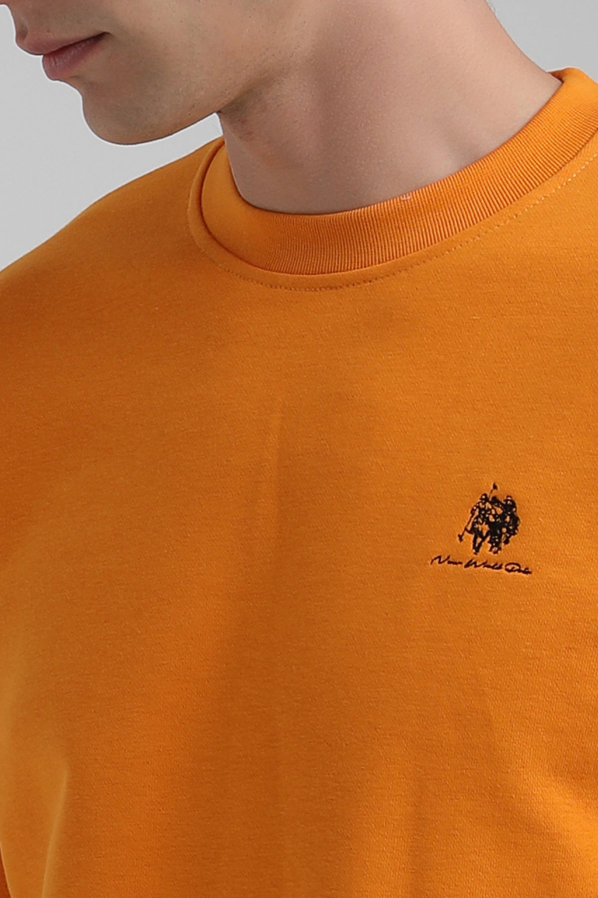 New World Polo Bisiklet Yaka Turuncu Regular Sweatshirt 22FWM60115