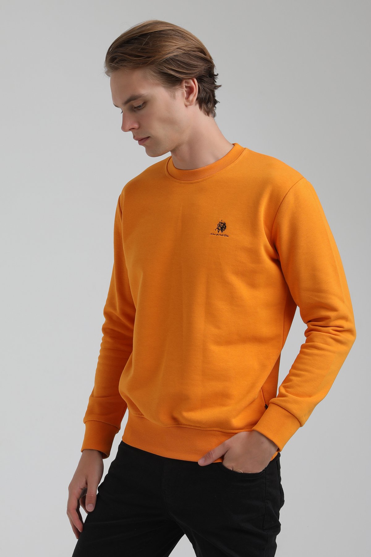 New World Polo Bisiklet Yaka Turuncu Regular Sweatshirt 22FWM60115