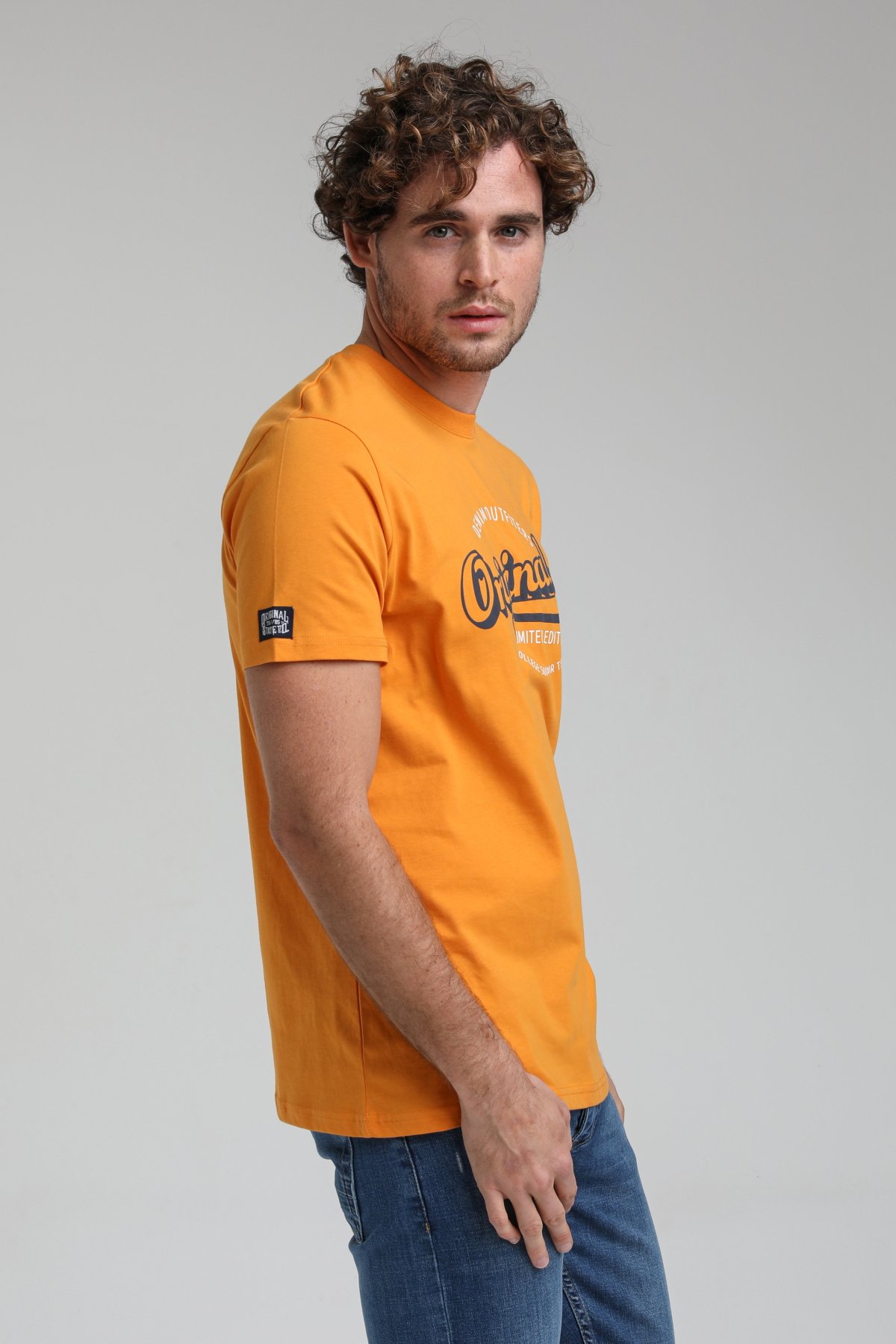 New World Polo Bisiklet Yaka Turuncu Regular Custom Tişört 23SSM20286