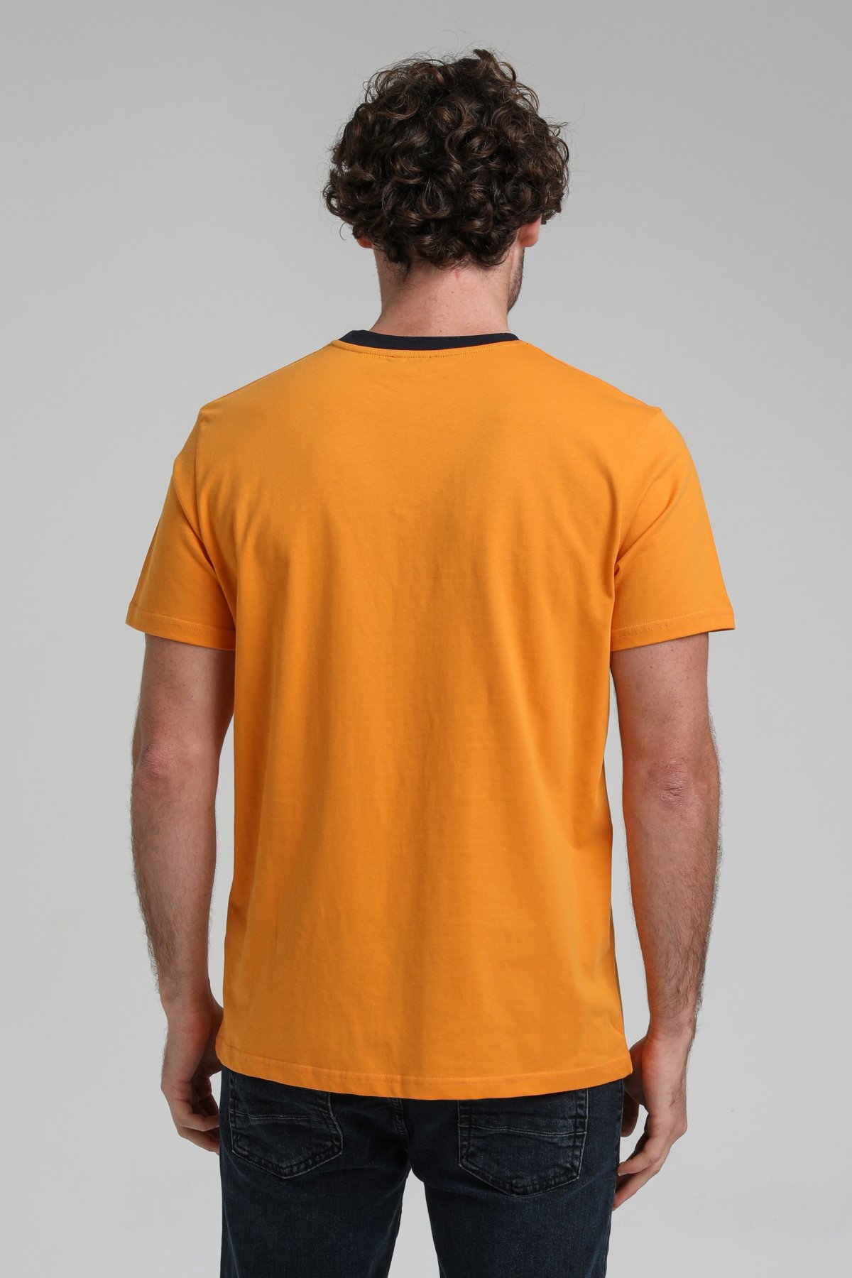 New World Polo Bisiklet Yaka Turuncu Regular Custom Tişört 23SSM20309