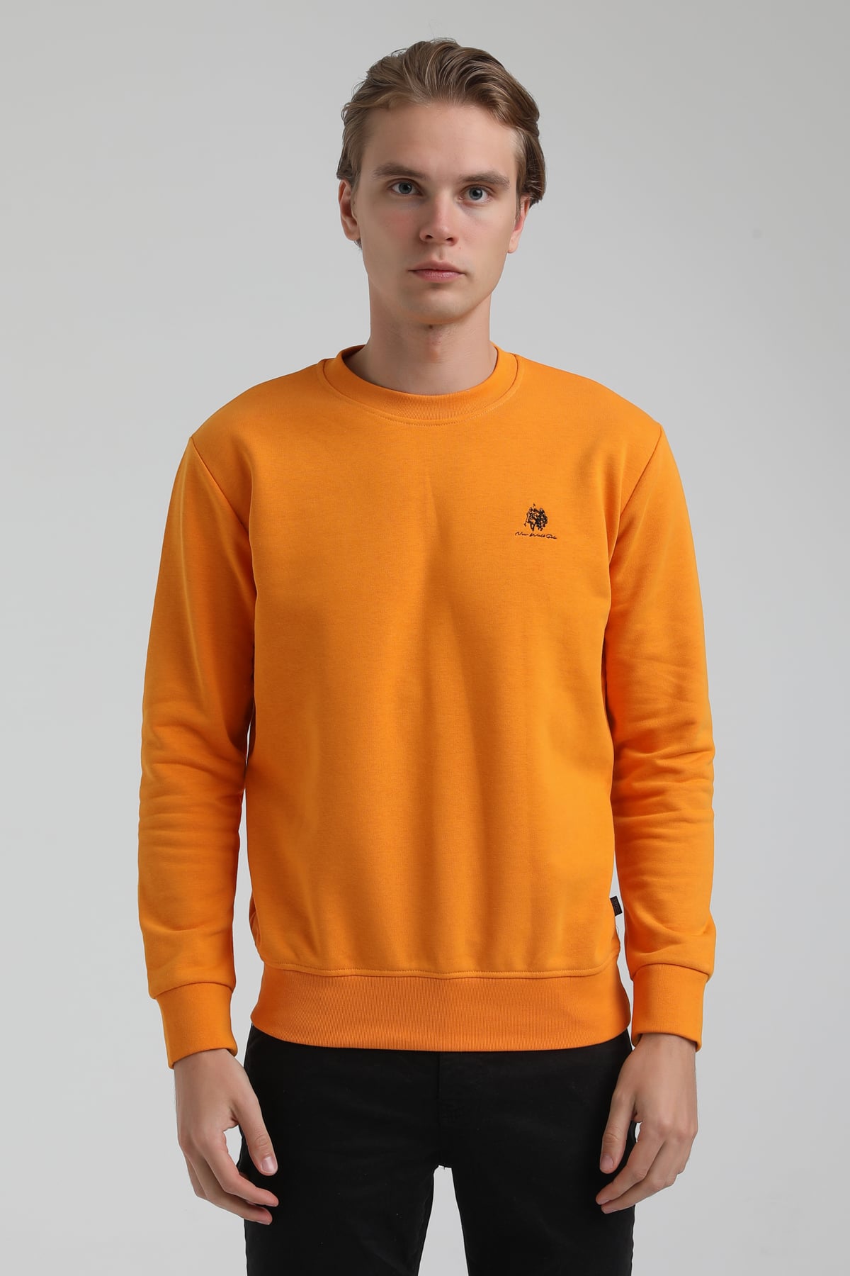 New World Polo Bisiklet Yaka Turuncu Regular Sweatshirt 22FWM60115