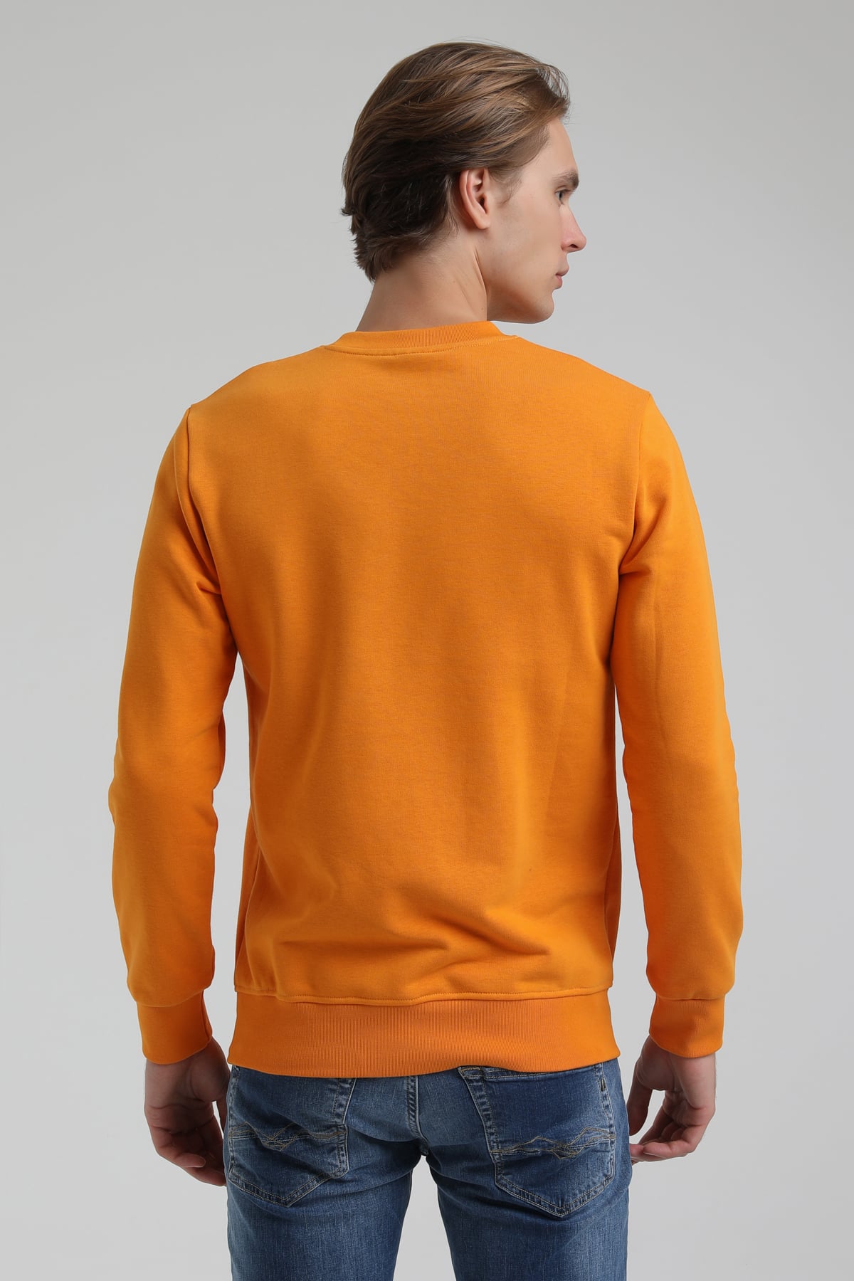 New World Polo Bisiklet Yaka Turuncu Regular Sweatshirt 22FWM60137