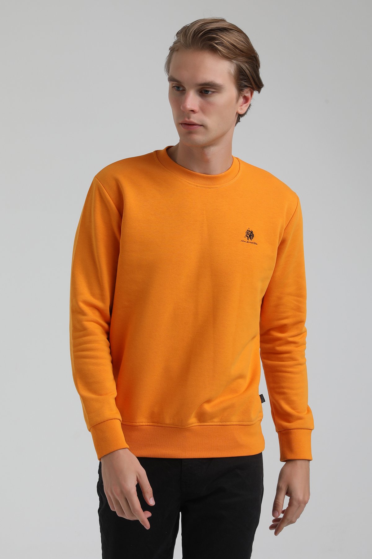 New World Polo Bisiklet Yaka Turuncu Regular Sweatshirt 22FWM60115