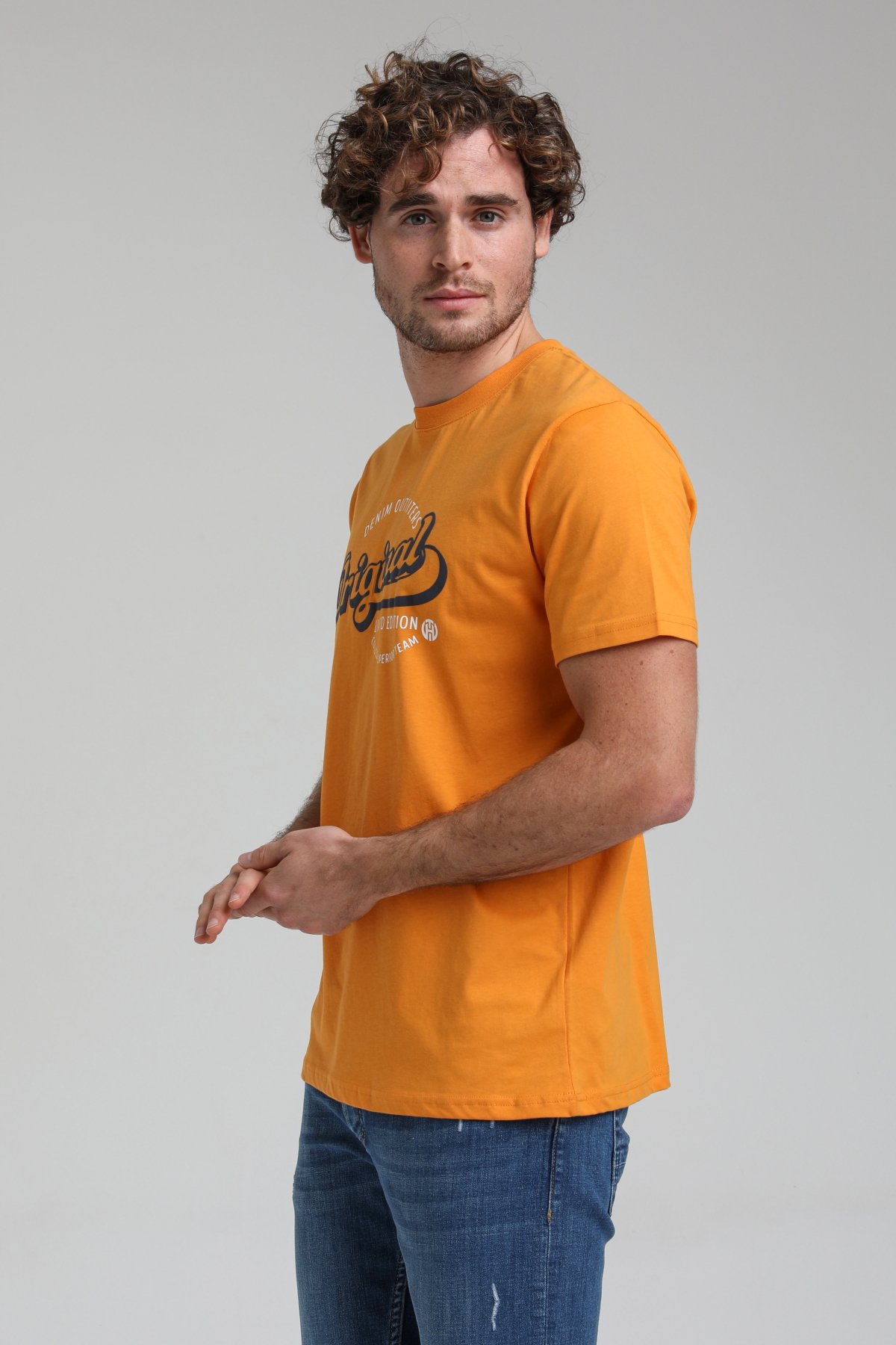 New World Polo Bisiklet Yaka Turuncu Regular Custom Tişört 23SSM20286